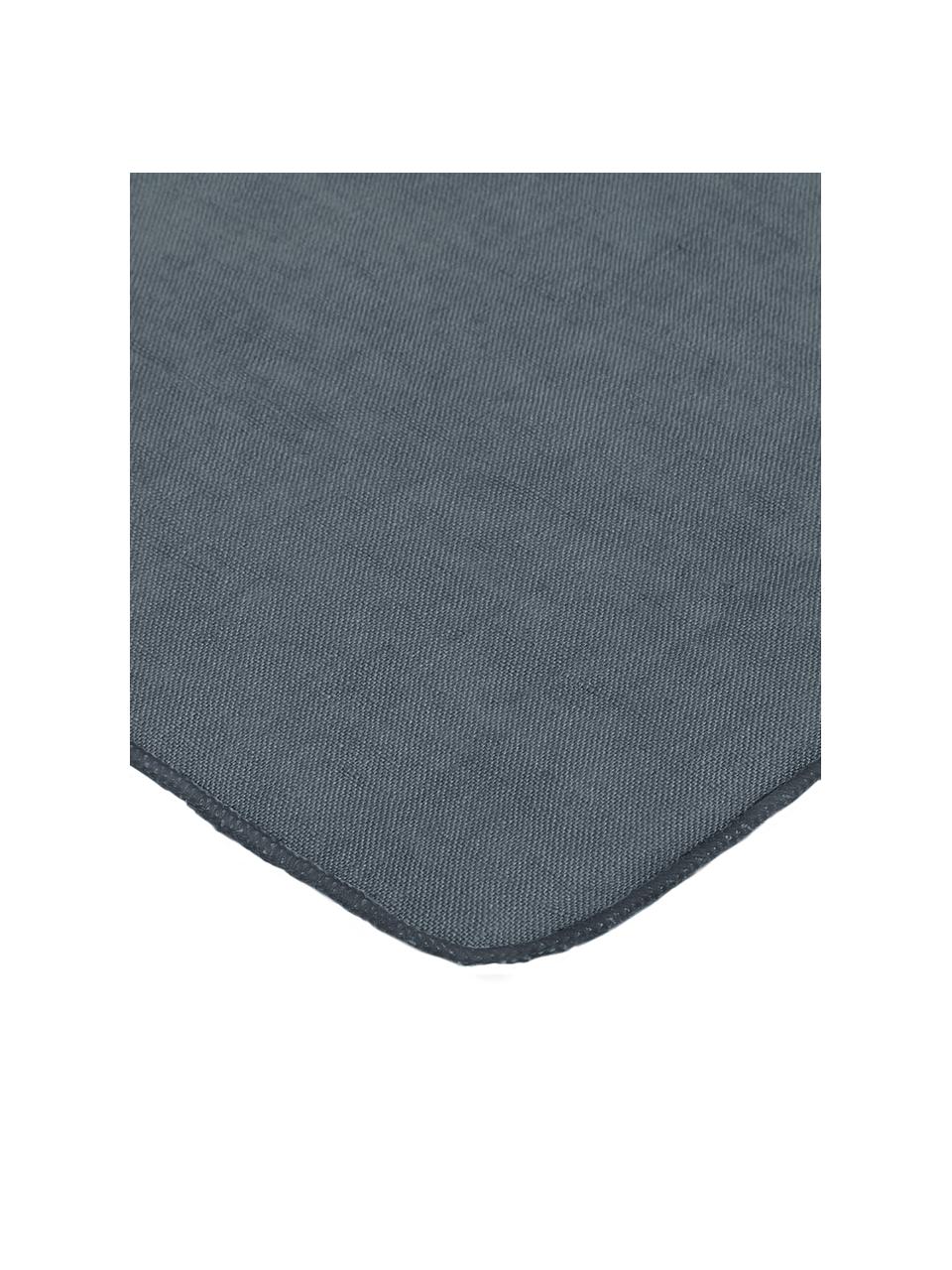Serviettes de table en lin Gracie, 2 pièces, 100 % lin, Bleu foncé, larg. 45 x long. 45 cm