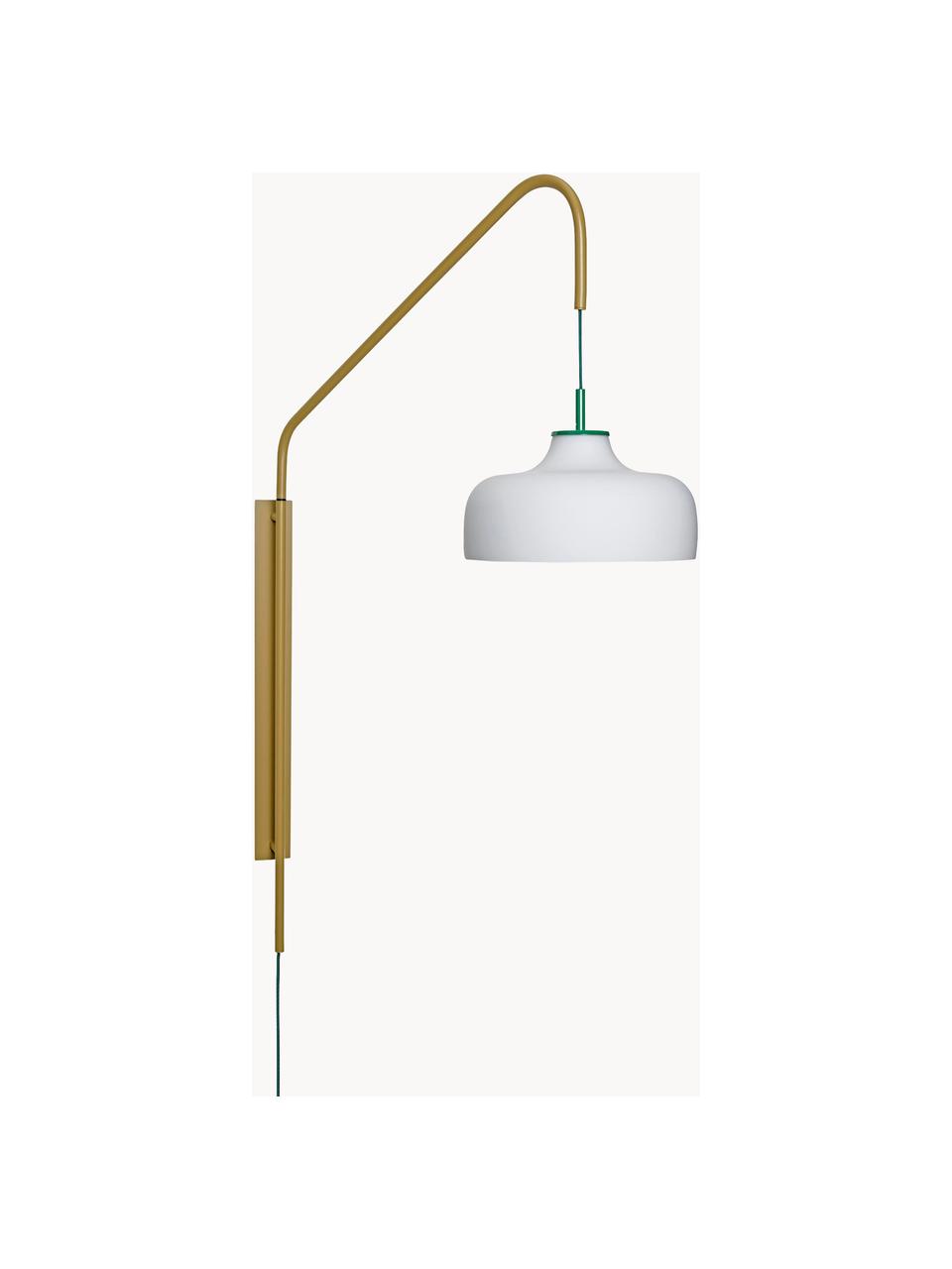 Wandlamp Current met glazen lampenkap, Lampenkap: glas, Wit, geel, D 71 x H 111 cm