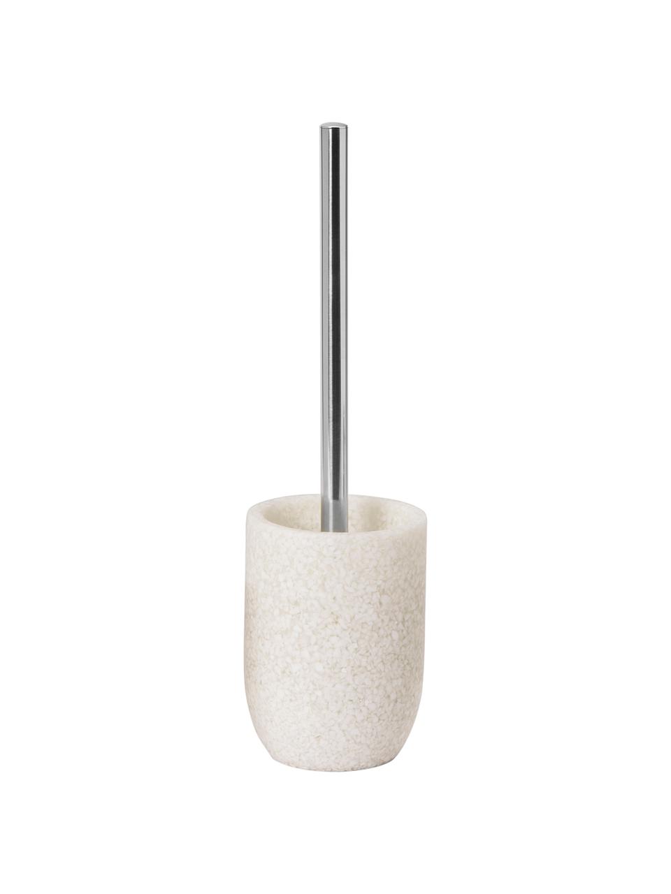 Toiletborstel Neru van breukvast polyresin, Houder: polyresin, Lichtbeige, Ø 10 x H 35 cm