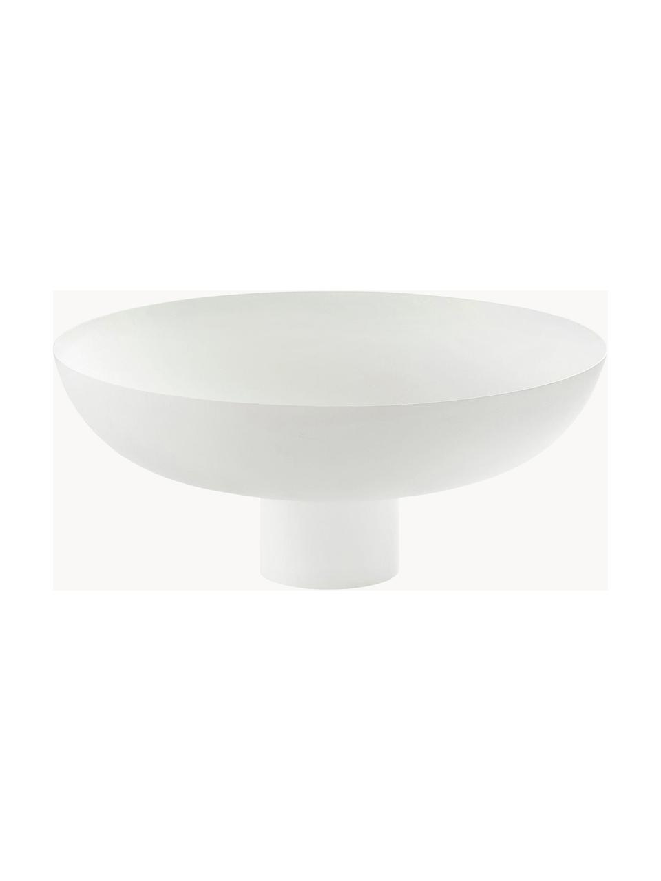 Grande coupe décorative Tower, Ø 36 cm, Métal, enduit, Blanc, Ø 36 x haut. 15 cm