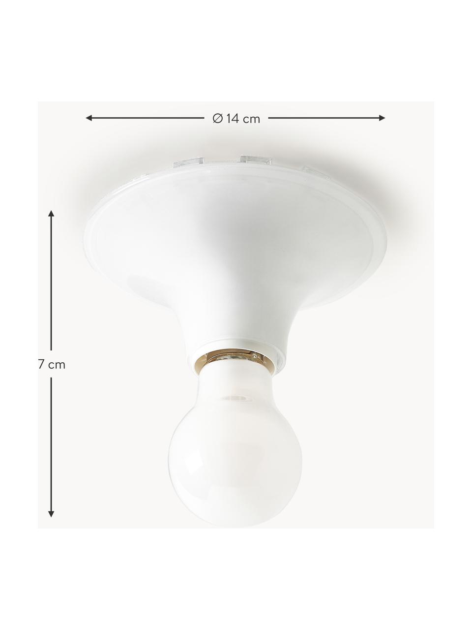 Kleine plafondlamp Teti, Polycarbonaat, Wit, Ø 14 x H 7 cm