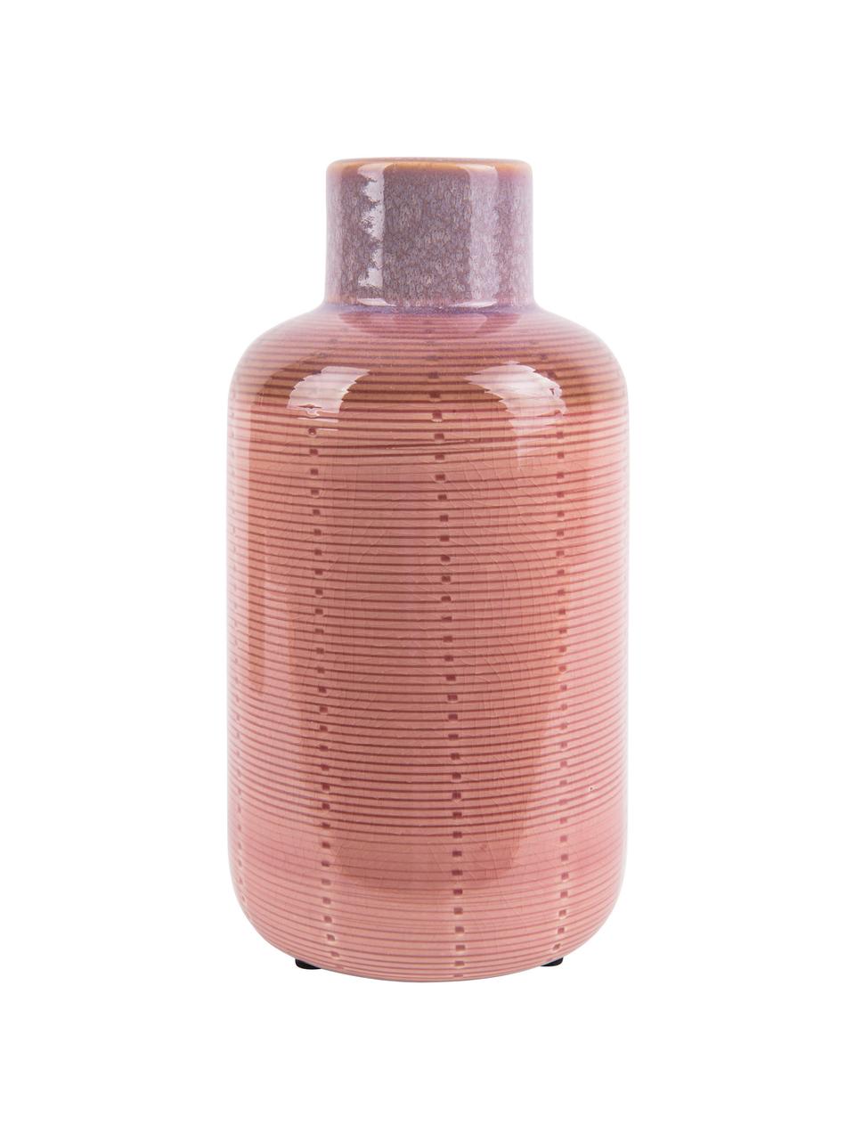 Vaas Bottle van keramiek, Keramiek, Roze, Ø 12 x H 23 cm