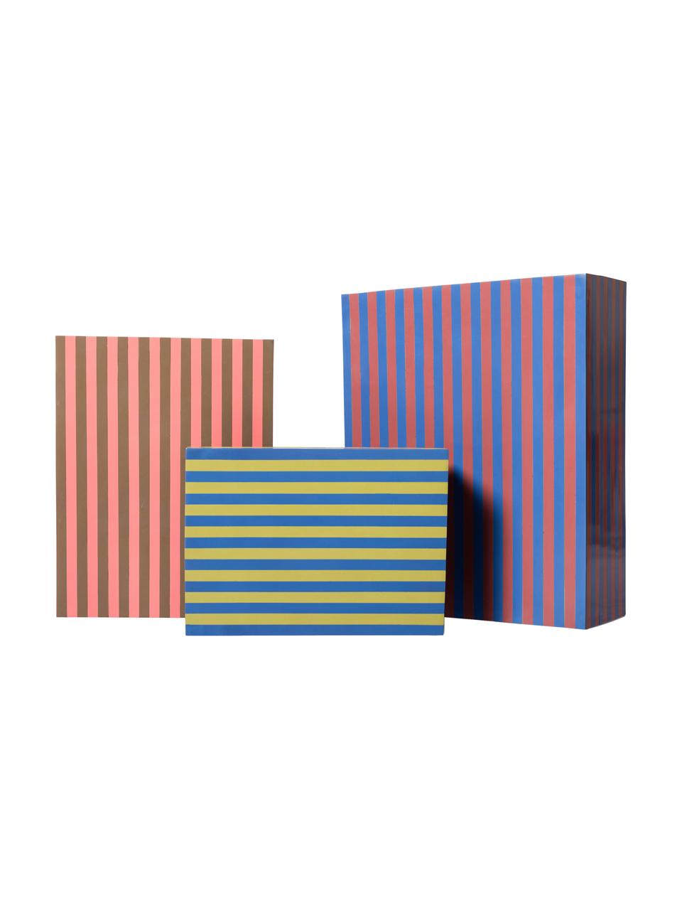 Set 3 scatole portaoggetti fatte a mano Dusk, Pannelli di fibra a media densità (MDF), poliresina, Multicolore, Set in varie misure