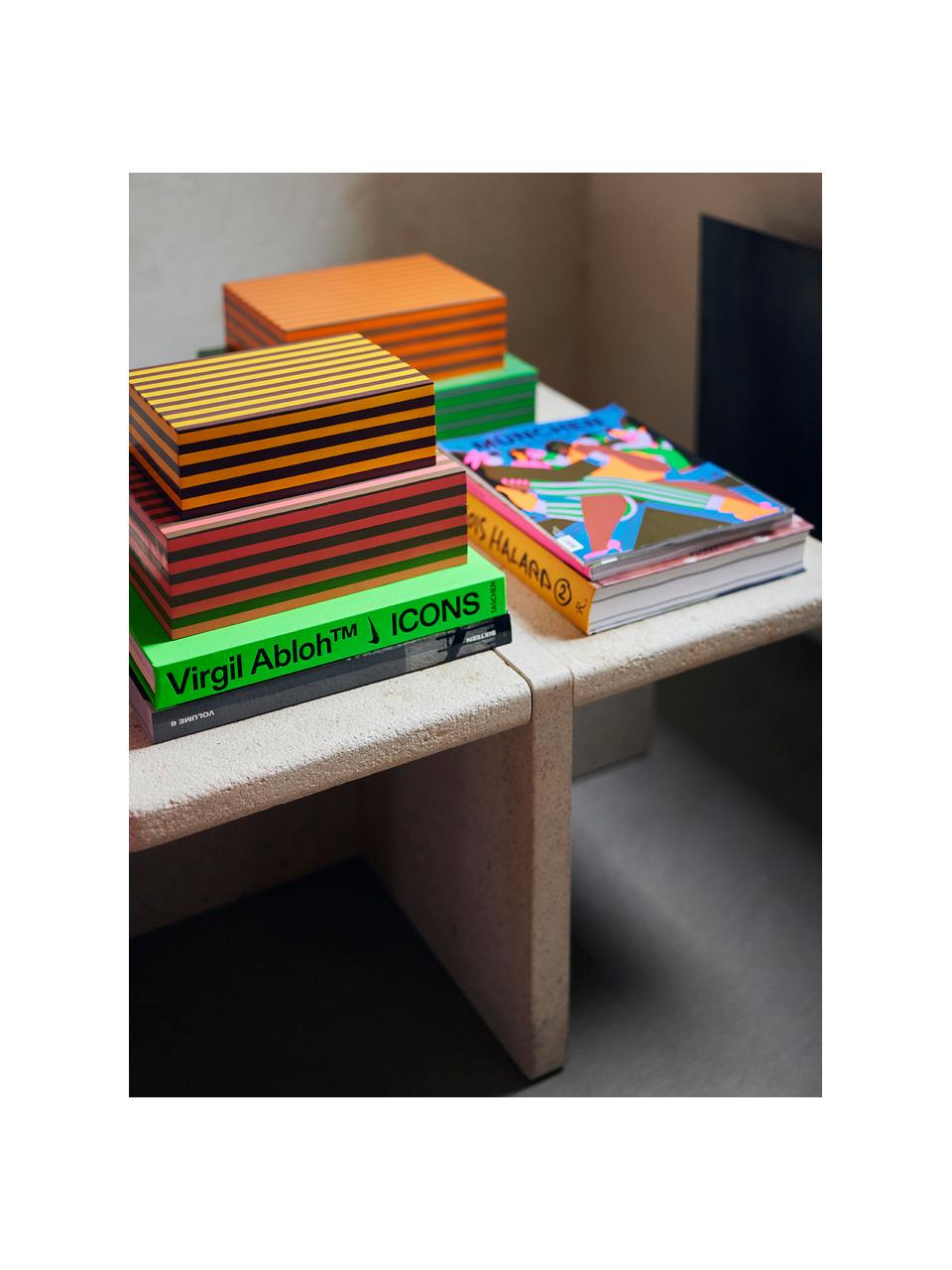 Set de cajas artesanales Dusk, 3 uds., Tablero de fibras de densidad media (MDF), poliresina, Multicolor, Set de diferentes tamaños