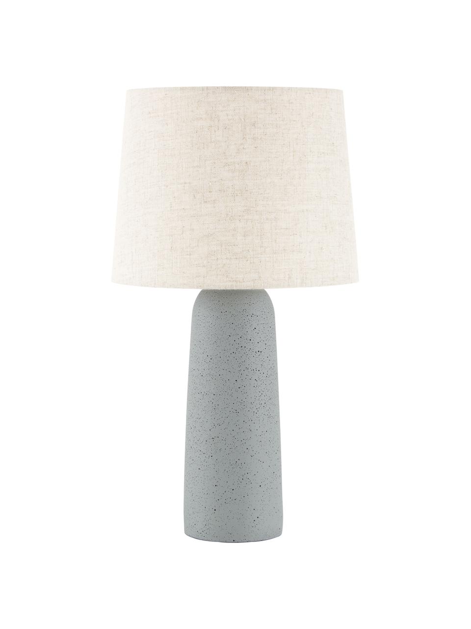 Veľká stolová lampa s betónovým podstavcom Kaya, Béžová, svetlosivá, Ø 29 x V 52 cm