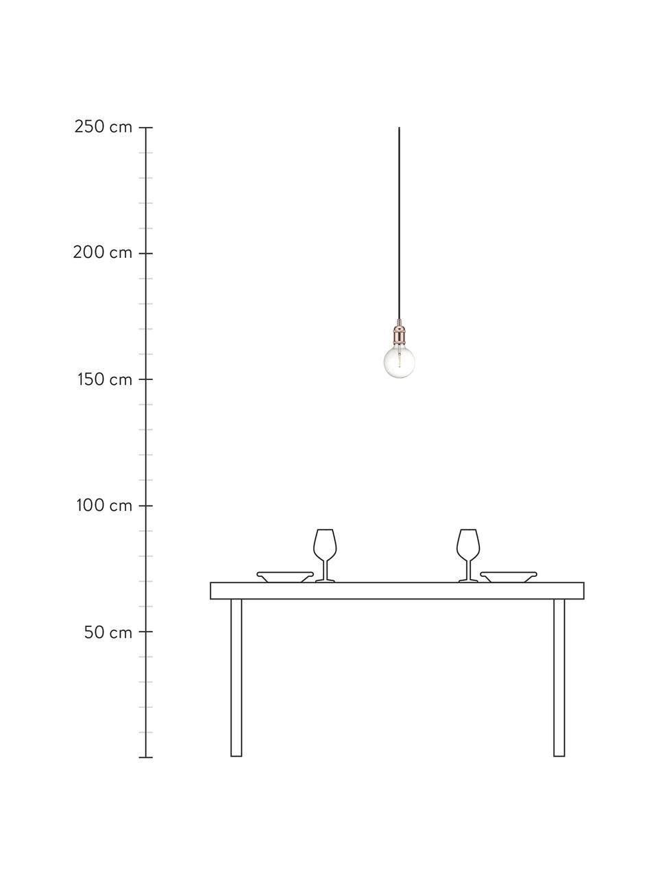 Lámpara de techo pequeña Avra, Anclaje: plástico, Cable: cubierto en tela, Cobre, Ø 5 x Al 10 cm