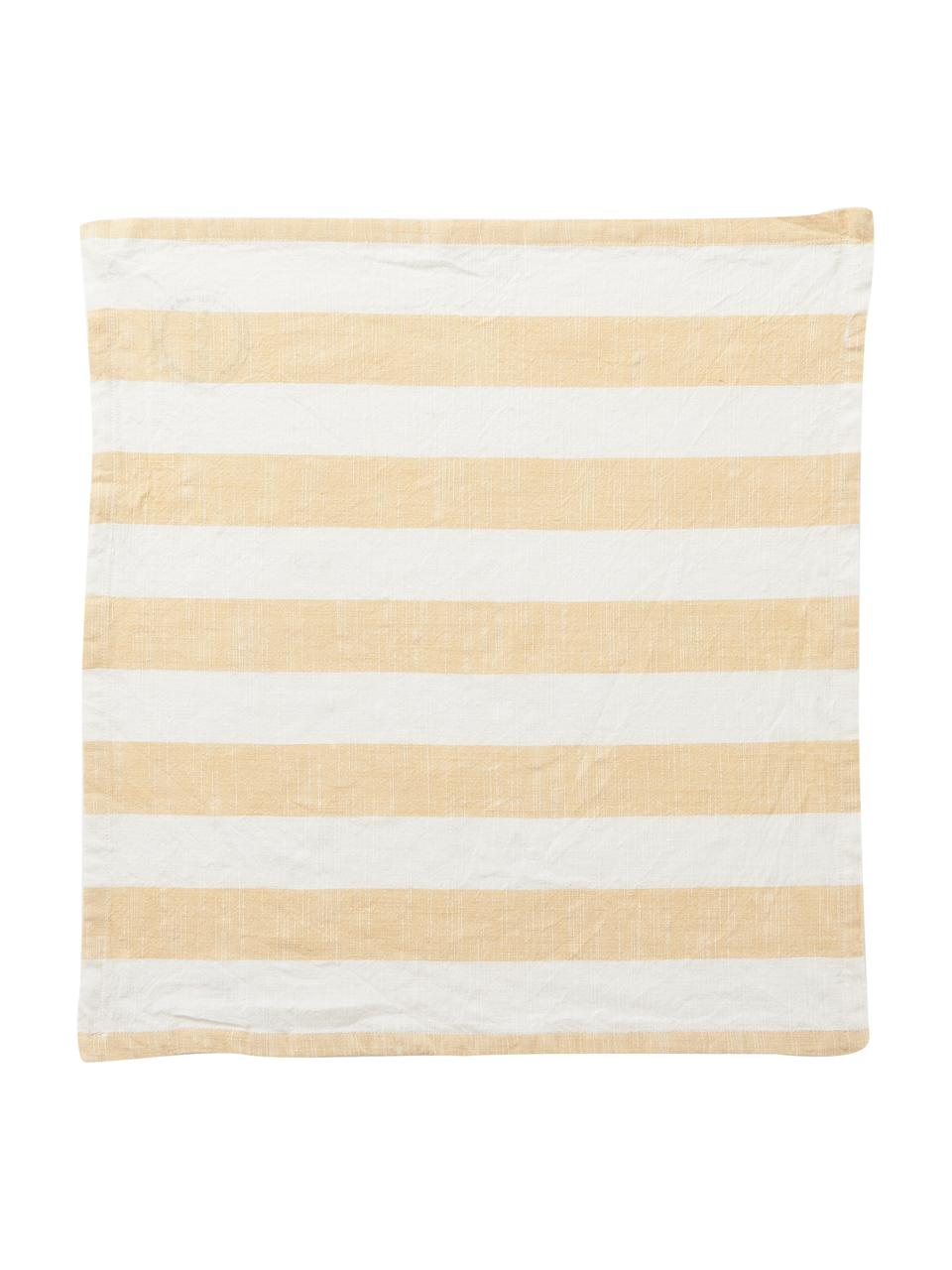 Servilletas de algodón Strip, 2 uds., 100% algodón, Amarillo, blanco, An 45 x L 45 cm