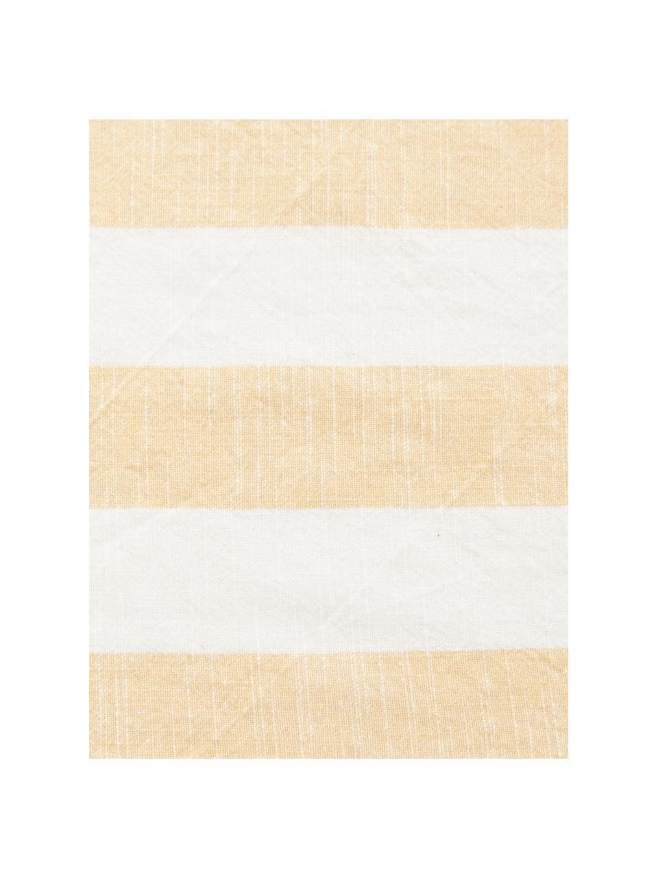 Serviettes de table coton Strip, 2 pièces, Coton, Jaune, blanc, larg. 45 x long. 45 cm