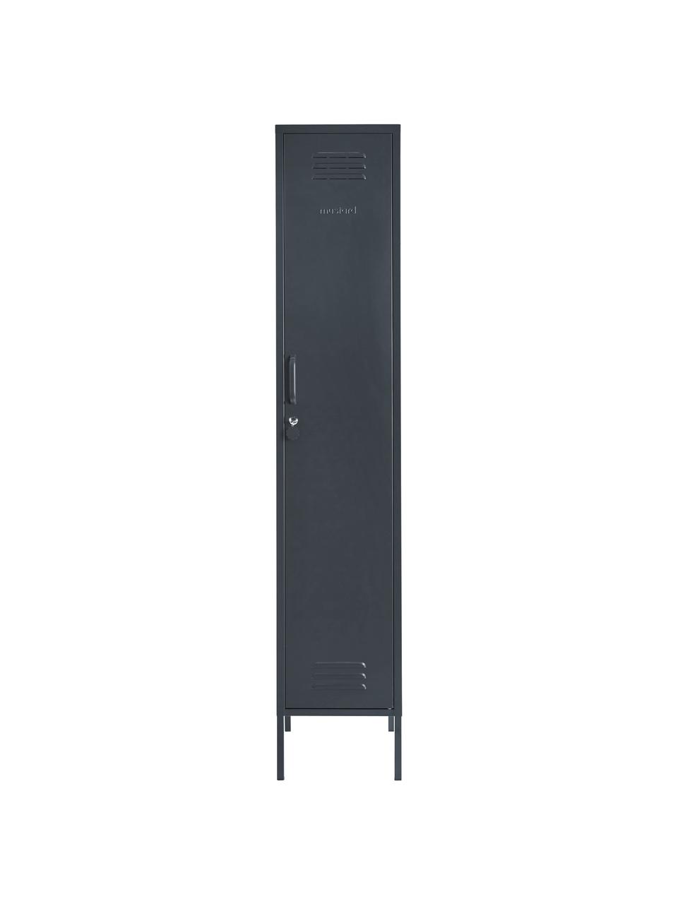 Malá šatní skříň Skinny, Ocel s práškovým nástřikem, Antracitová, Š 35 cm, V 183 cm
