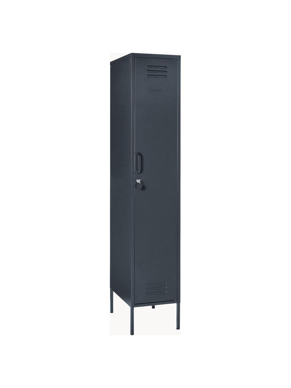 Petite armoire The Skinny, Acier, revêtement par poudre, Anthracite, larg. 35 x haut. 183 cm