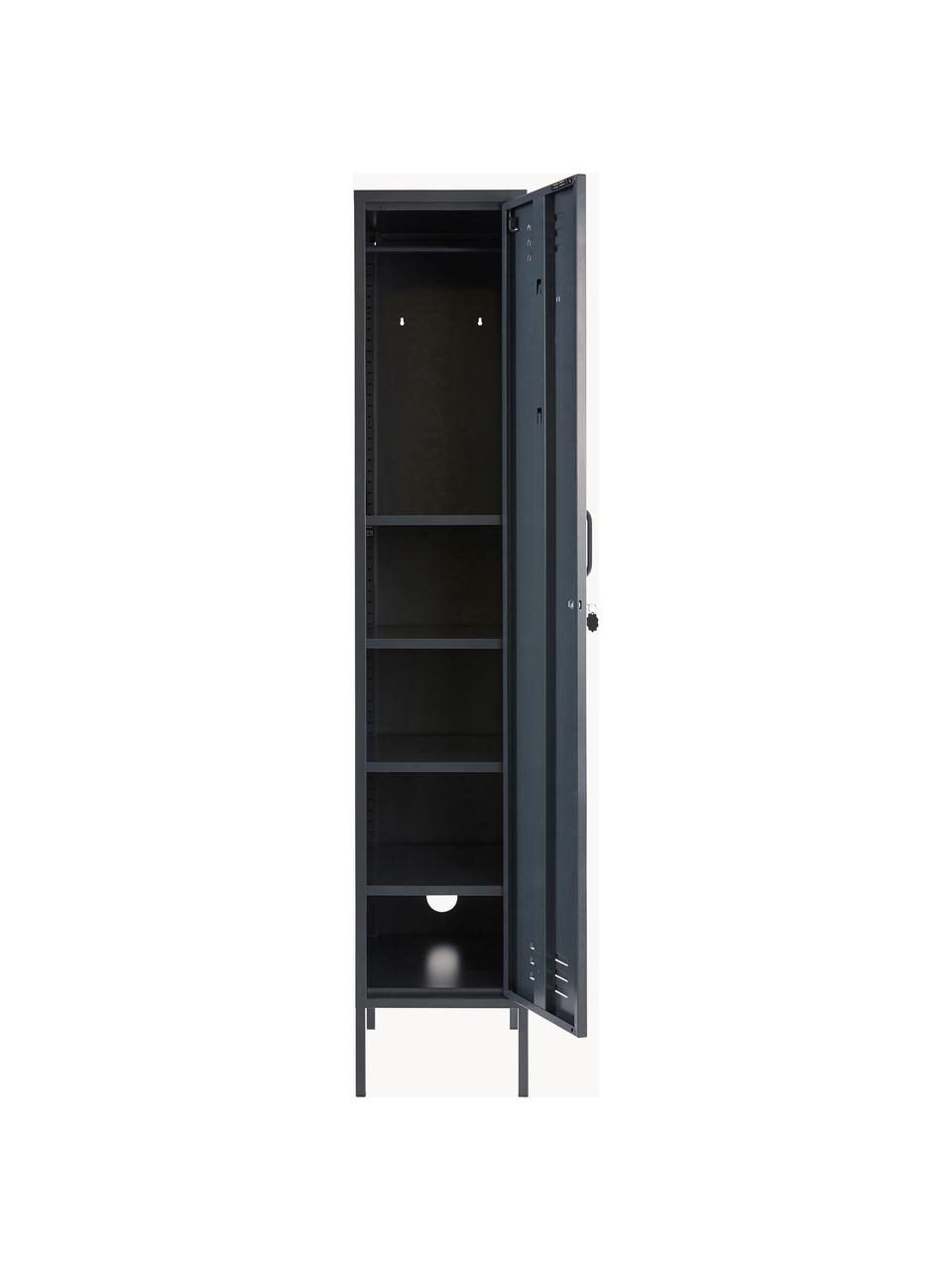 Kleiner Kleiderschrank Skinny, Stahl, pulverbeschichtet, Anthrazit, B 35 x H 183 cm