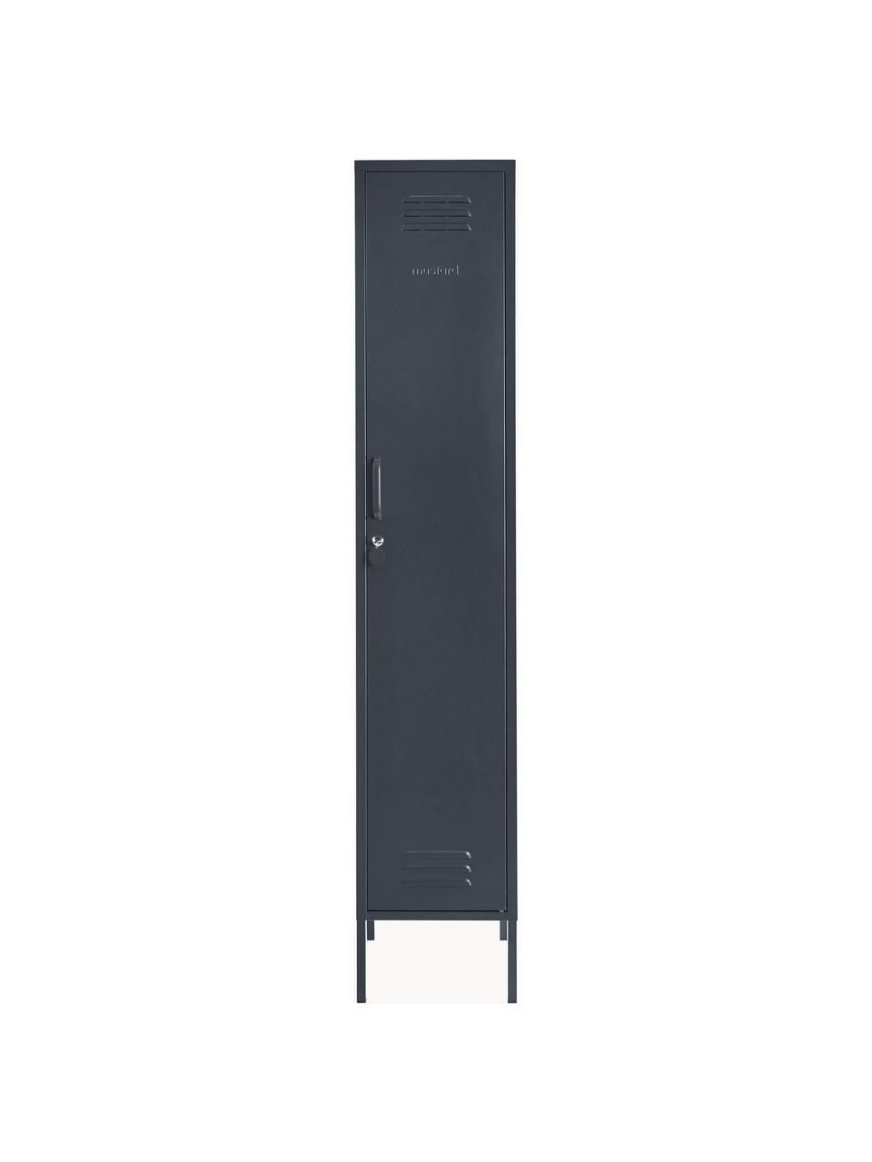 Kleiner Kleiderschrank Skinny, Stahl, pulverbeschichtet, Anthrazit, B 35 x H 183 cm