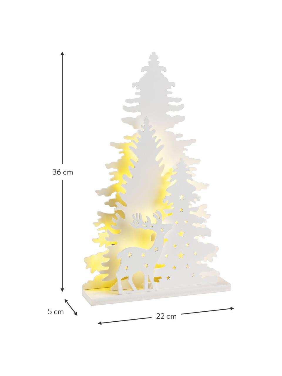 LED dekorace na baterie Forta, V 36 cm, Umělá hmota, Bílá, Š 22 cm, V 36 cm