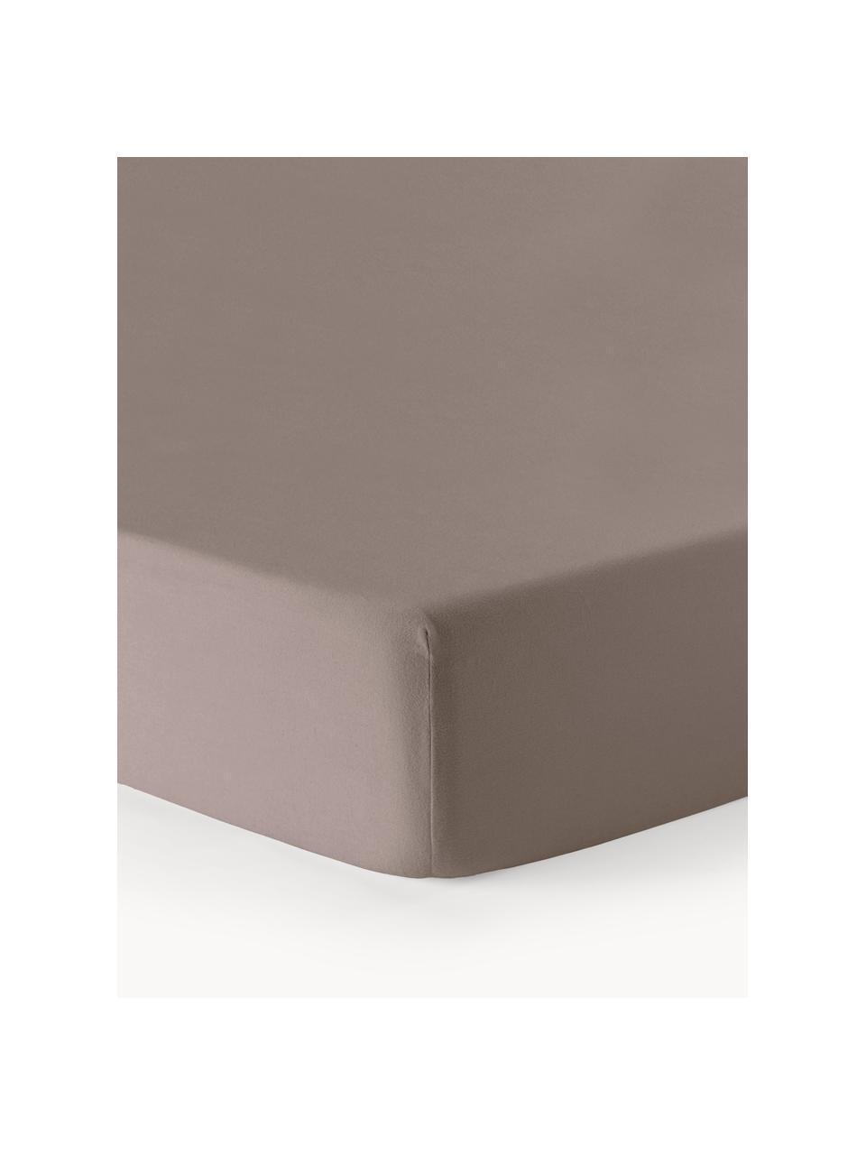 Topper-Spannbettlaken Biba, Flanell, Webart: Flanell, Taupe, B 200 x L 200 cm, H 15 cm