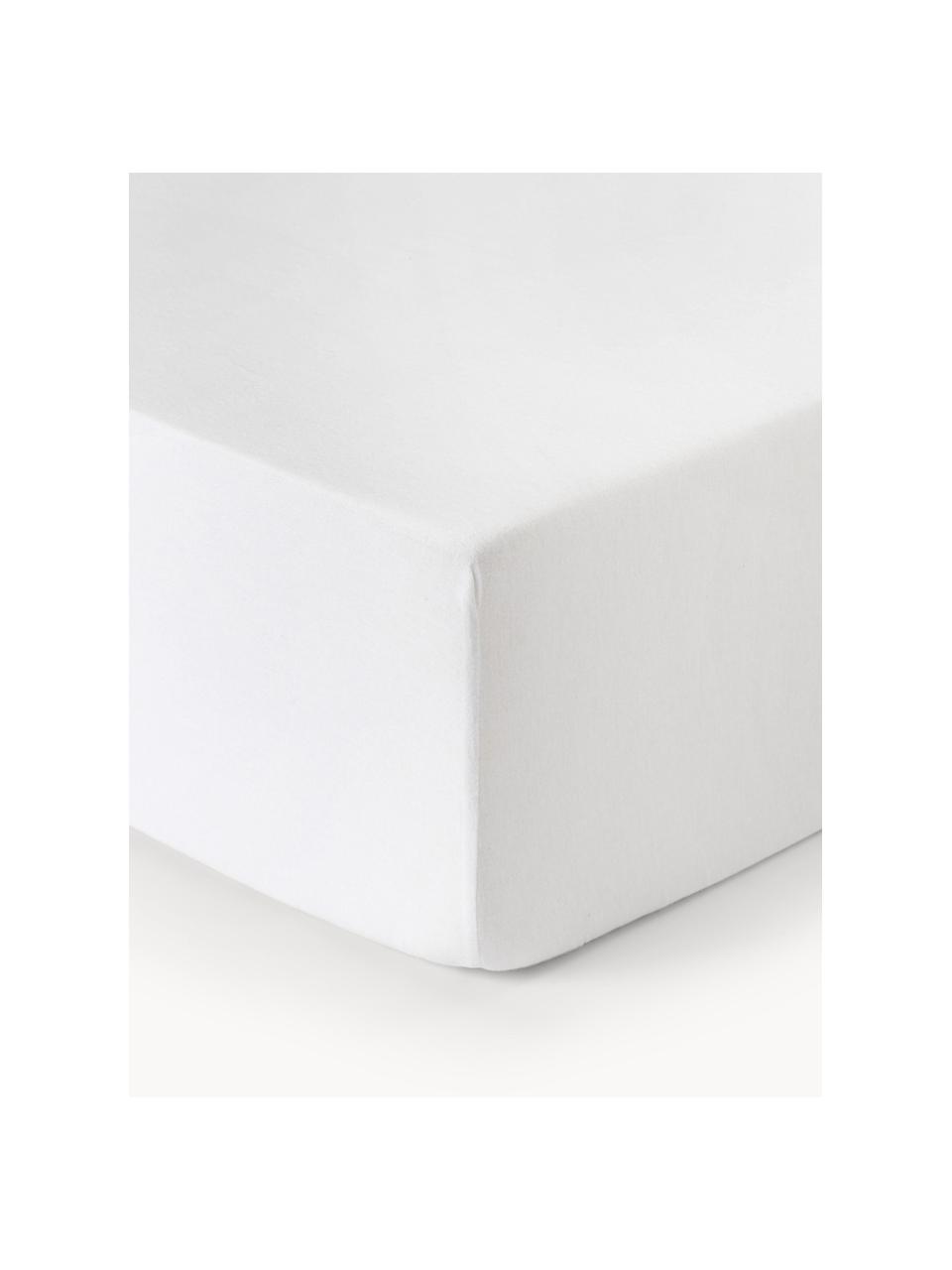 Sábana bajera de franela Biba, Blanco, Cama 200 cm (200 x 200 x 25 cm)