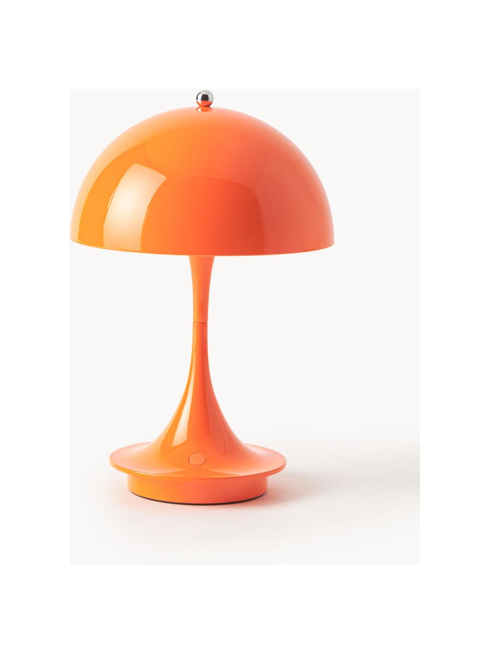 Mobiele dimbare LED tafellamp Panthella, H 24 cm, Lampenkap: gecoat staal, Staal oranje, Ø 16 x H 24 cm