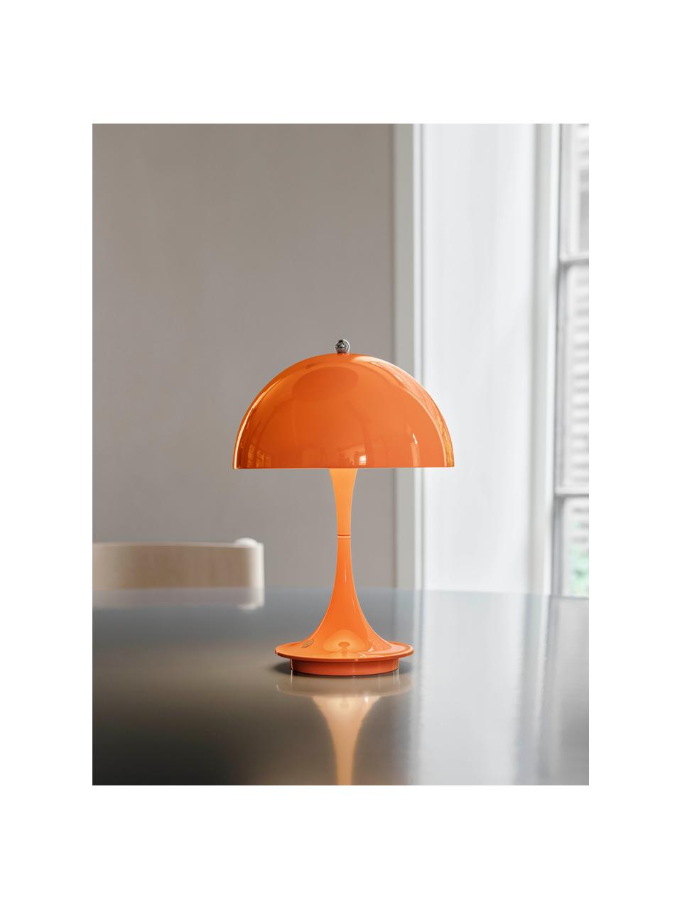 Lámpara de mesa LED regulable Panthella, Al 24 cm, Pantalla: acero recubierto, Estructura: aluminio recubierto, Acero naranja, Ø 16 x Al 24 cm