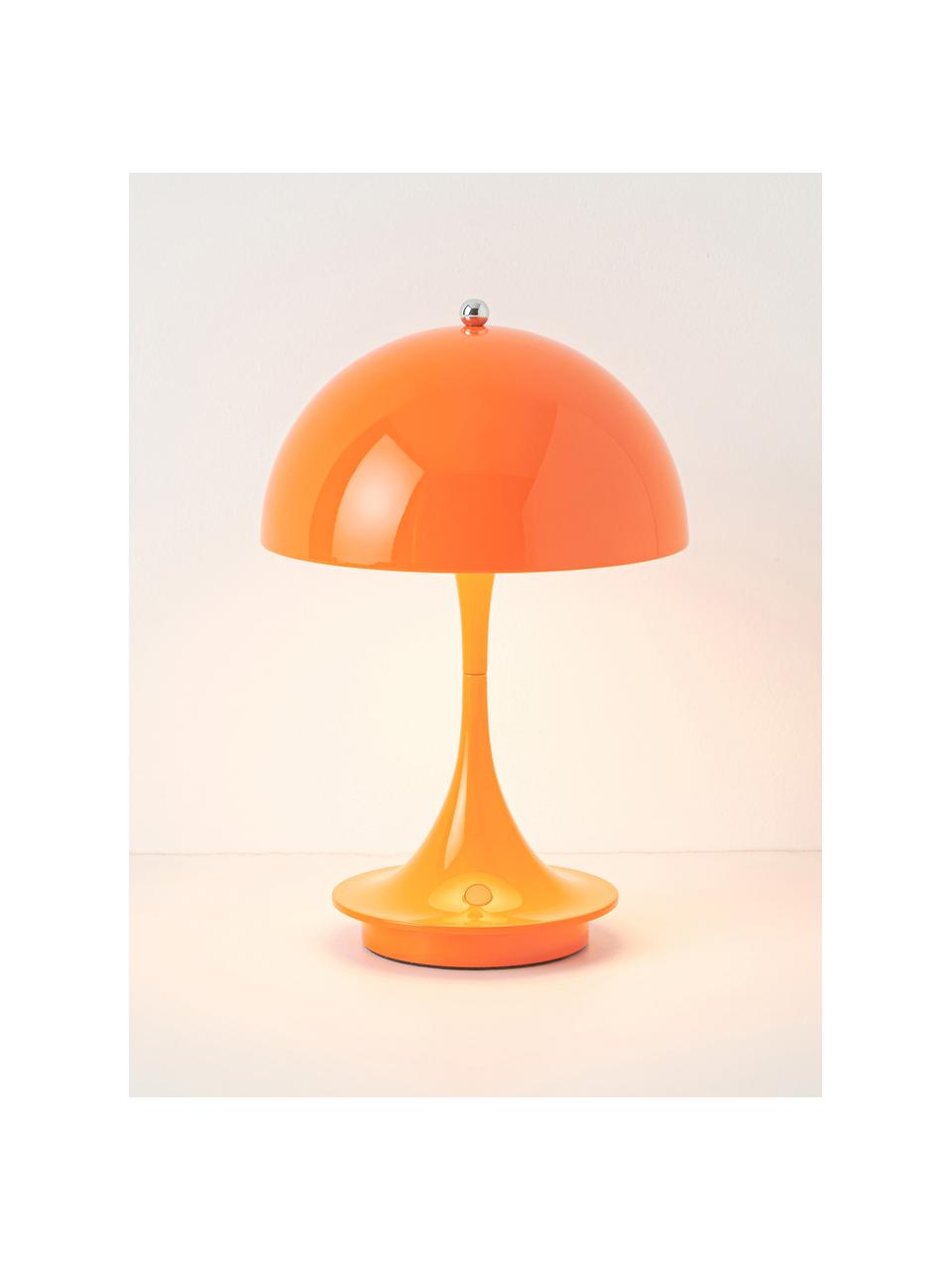 Prenosná stmievateľná stolová LED lampa Panthella, V 24 cm, Oceľ oranžová, Ø 16 x V 24 cm