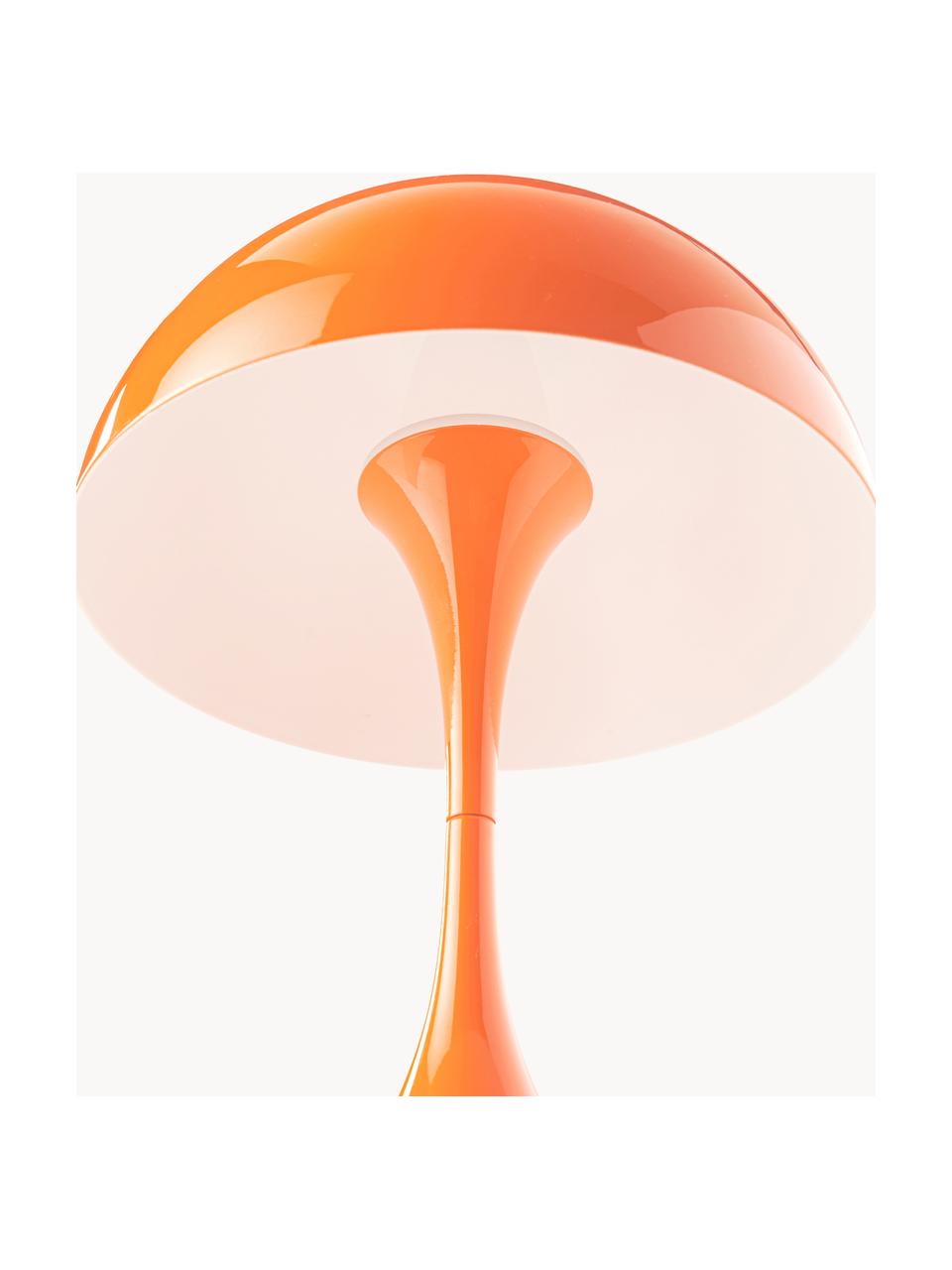 Lampada da tavolo portatile a LED con luce regolabile Panthella, alt. 24 cm, Paralume: acciaio rivestito, Struttura: alluminio rivestito, Acciaio arancione, Ø 16 x Alt. 24 cm