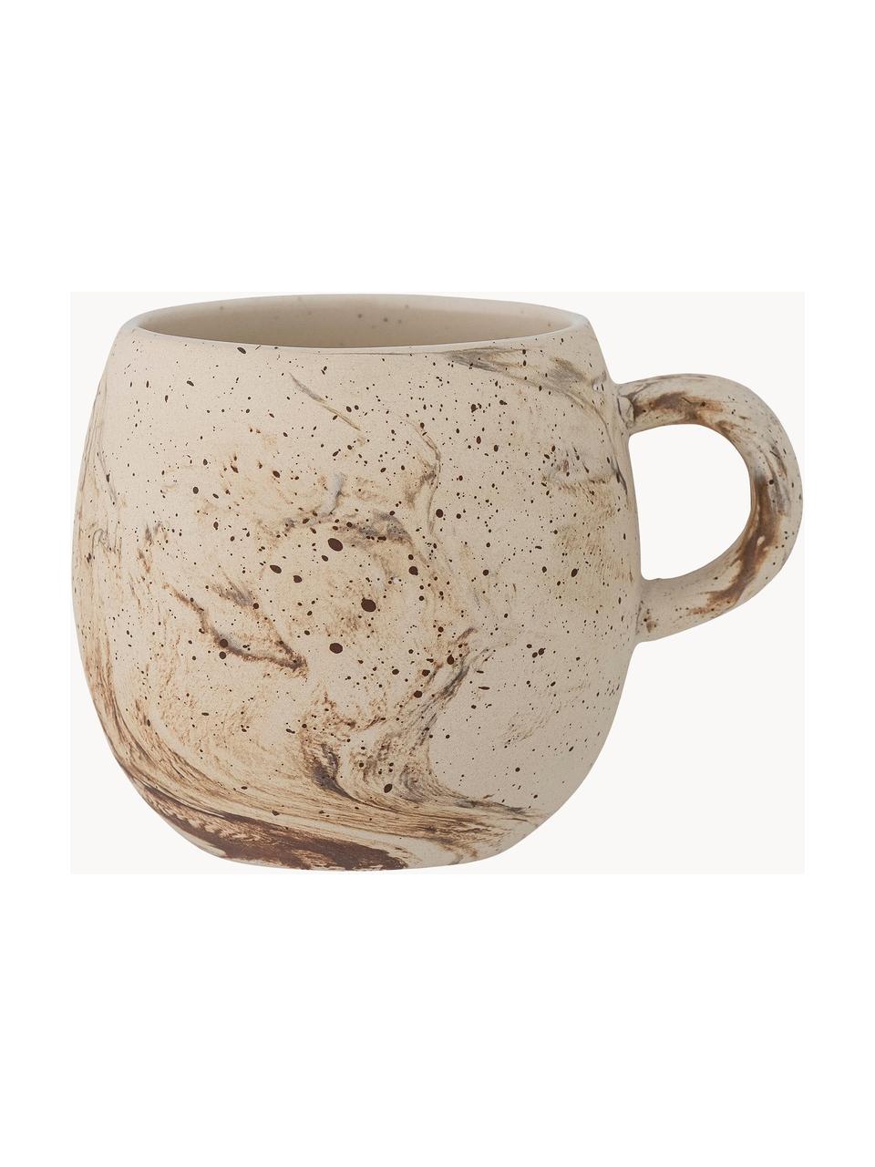 Handgemachte Tasse Stacy mit effektvoller Glasur, Steingut, Hellbeige, gesprenkelt, Ø 9 x H 8 cm, 250 ml