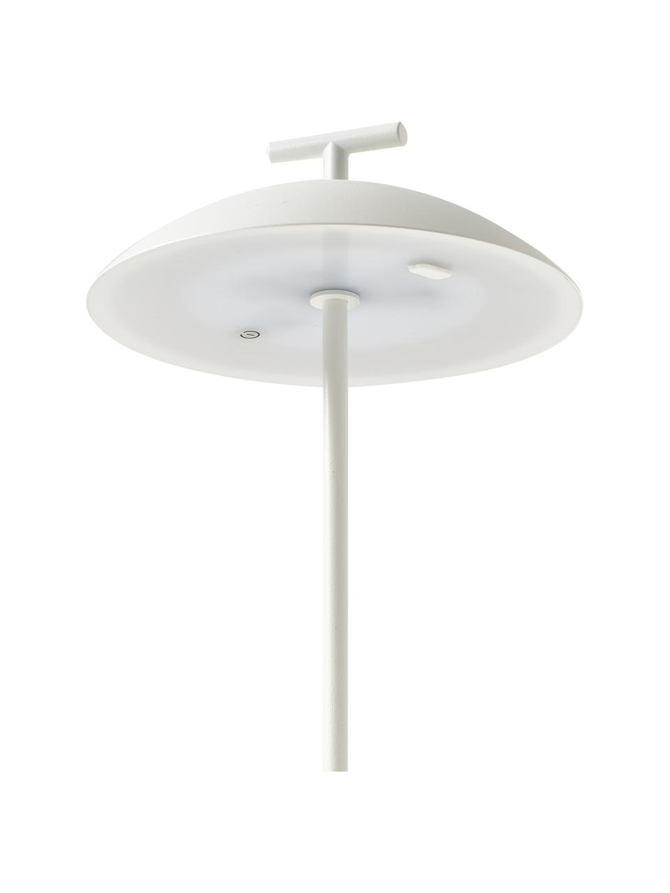 Prenosná dizajnová stolová LED lampa Mini Geen-A, Kov s práškovým náterom, Biela, Ø 20 x V 36 cm