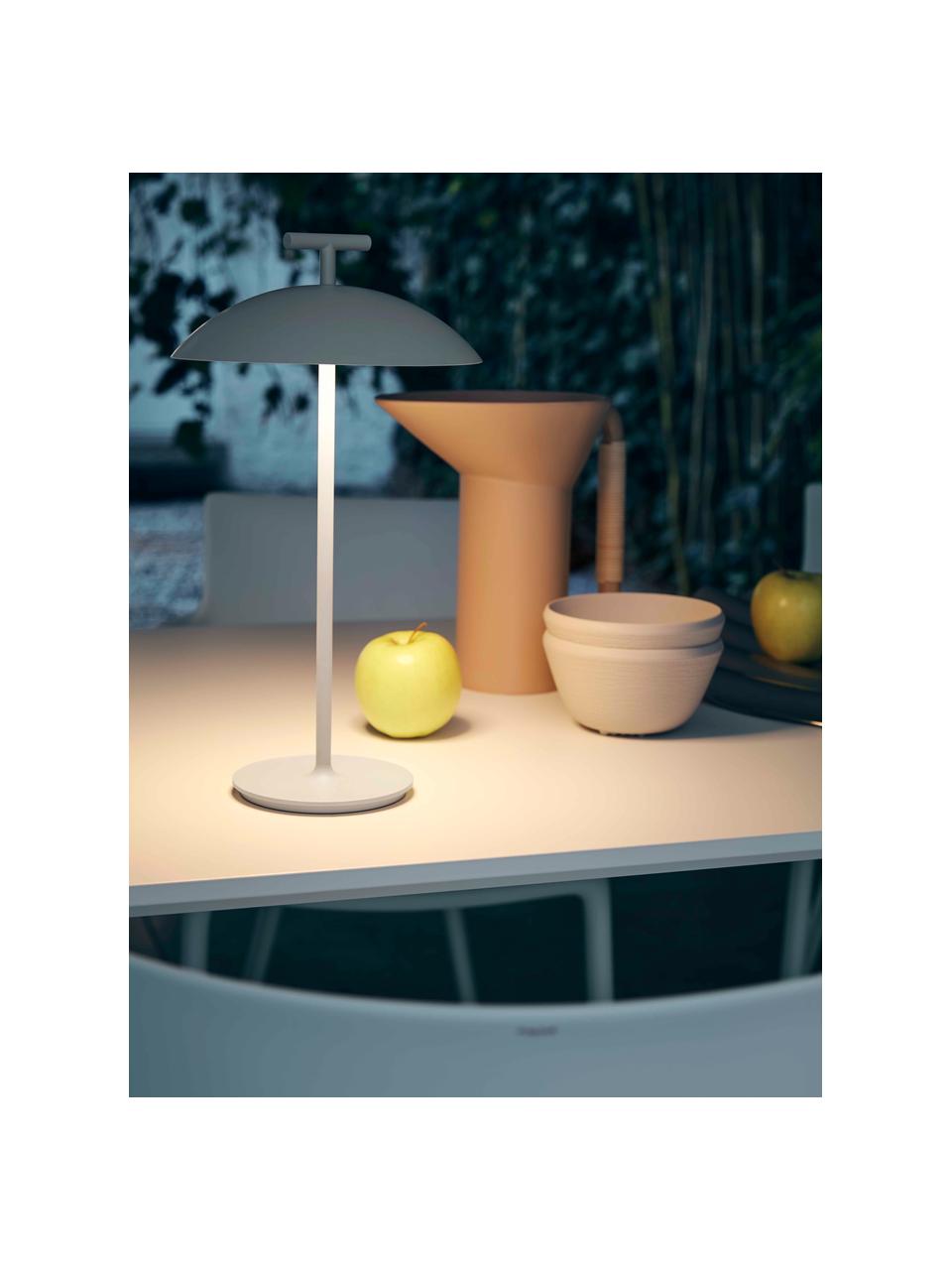 Přenosná designová stmívatelná stolní LED lampa Mini Geen-A, Kov s práškovým nástřikem, Bílá, Ø 20 cm, V 36 cm