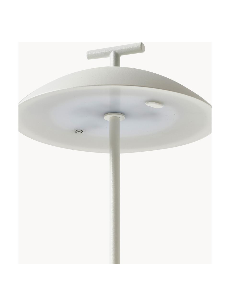 Mobile In & Outdoor LED-Tischlampe Mini Geen-A, dimmbar, Metall, pulverbeschichtet, Weiss, Ø 20 x H 36 cm