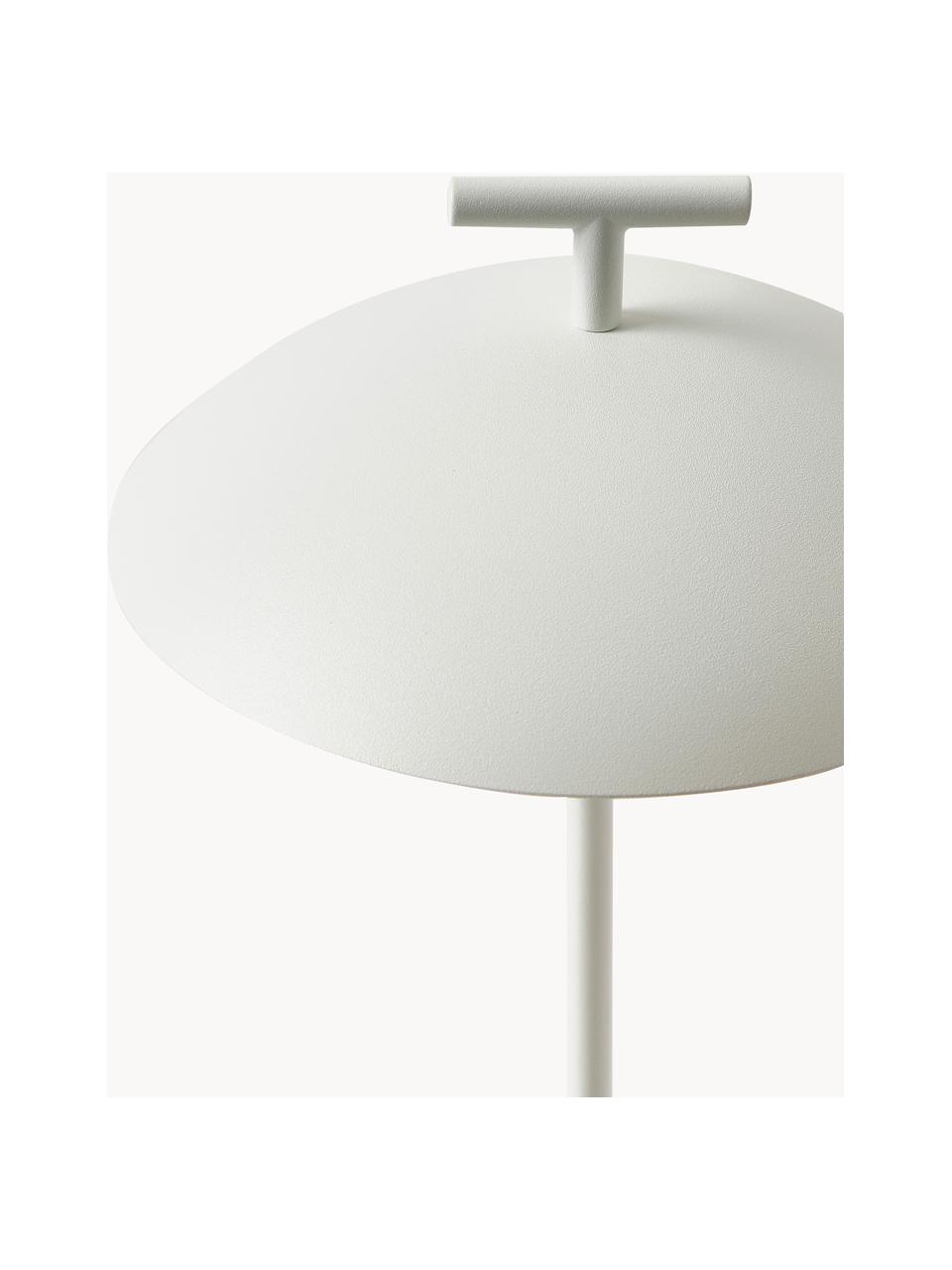 Mobiele dimbare LED tafellamp Mini Geen-A, Gepoedercoat metaal, Wit, Ø 20 x H 36 cm