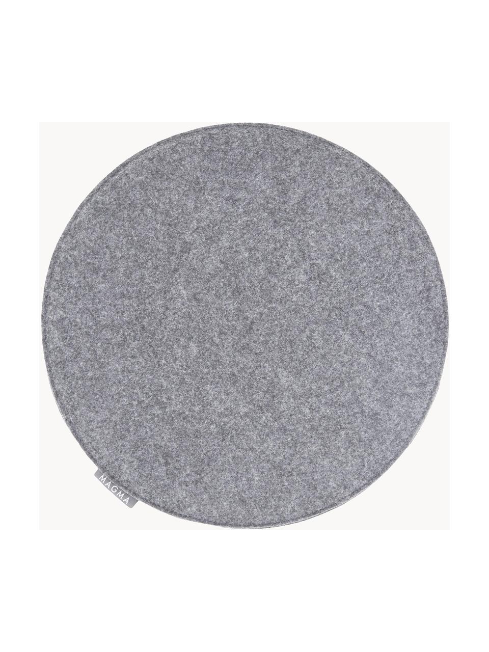 Cuscini sedia rotondo in feltro Avaro 4 pz, Grigio, Ø 35 x Alt. 1 cm