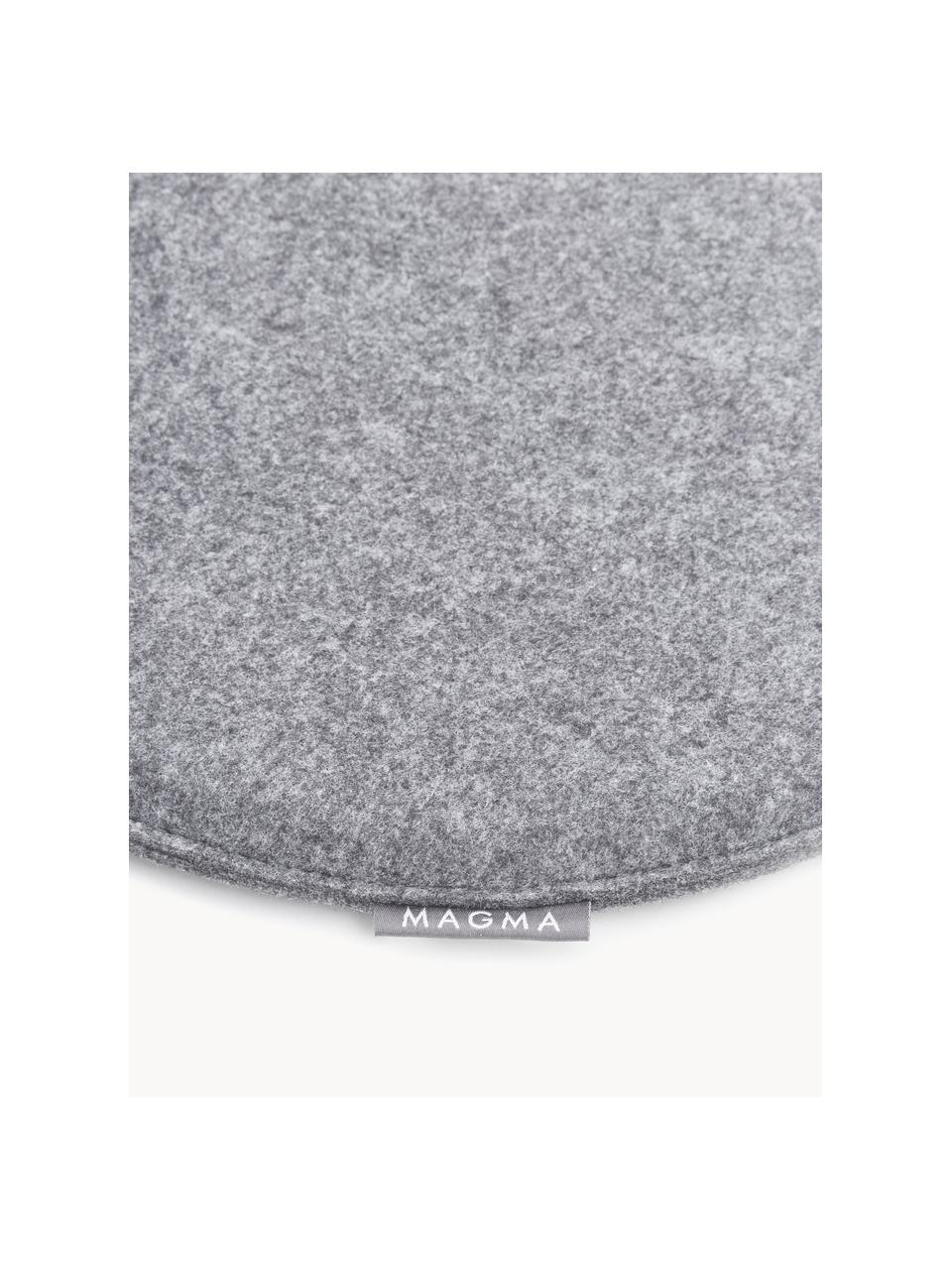 Cuscini sedia rotondo in feltro Avaro 4 pz, Grigio, Ø 35 x Alt. 1 cm