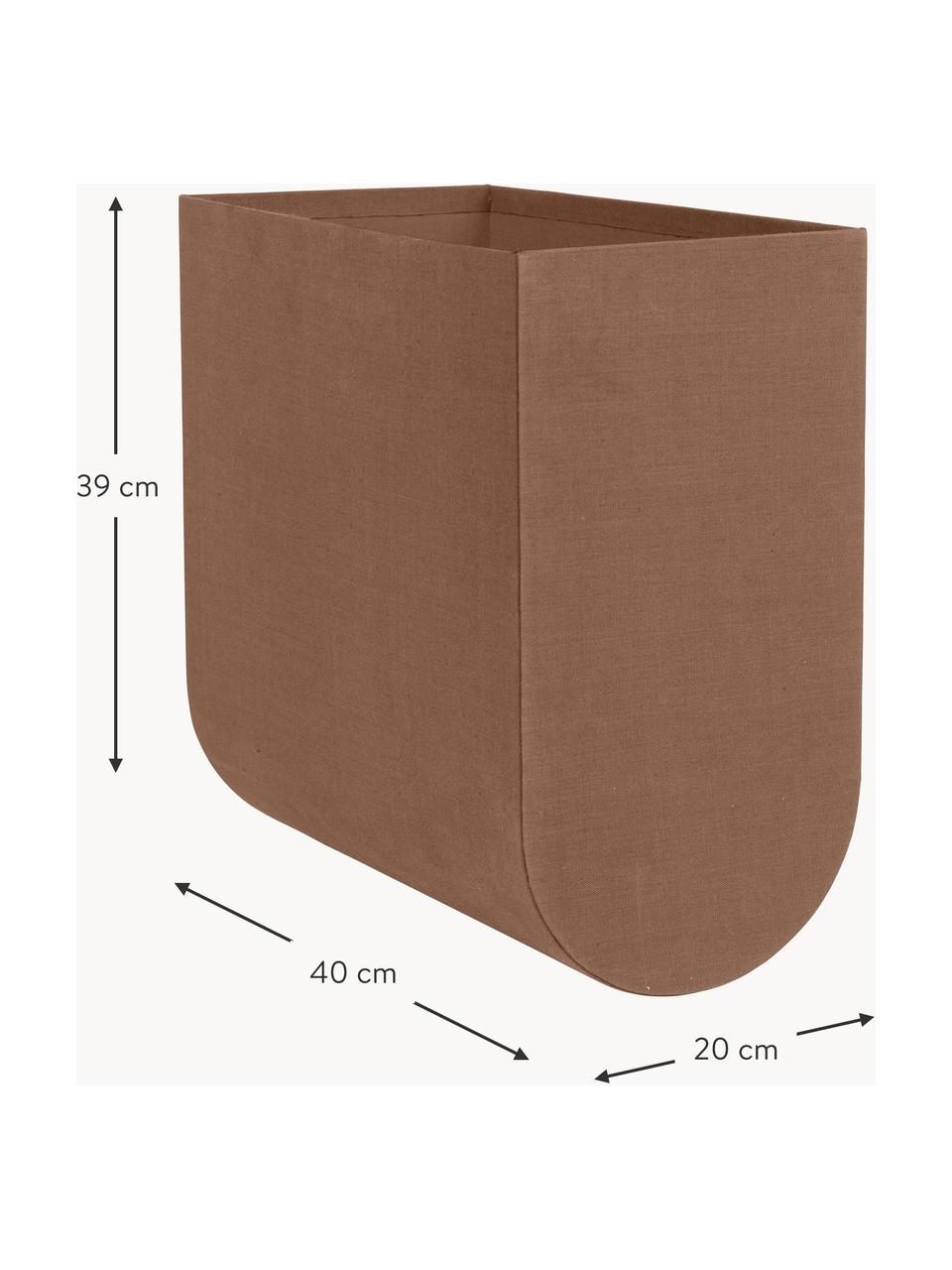 Handgemaakte opbergdoos Curved, B 20 cm, Bekleding: 100% katoen, Frame: karton, Bruin, B 20 x H 39 cm