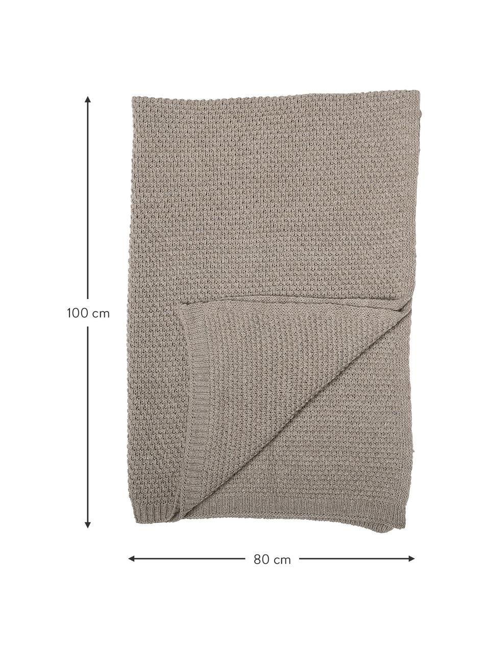 Plaid tricot bébé Thon, 55 % laine, 16% polyester, 15 % acrylique,7% viscose, 7 % autres, Brun, larg. 80 x long. 100 cm