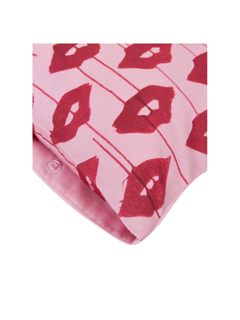 Designové povlaky na polštáře z bavlněného saténu Kacy, 2 ks, Růžová, červená, Š 40 cm, D 80 cm