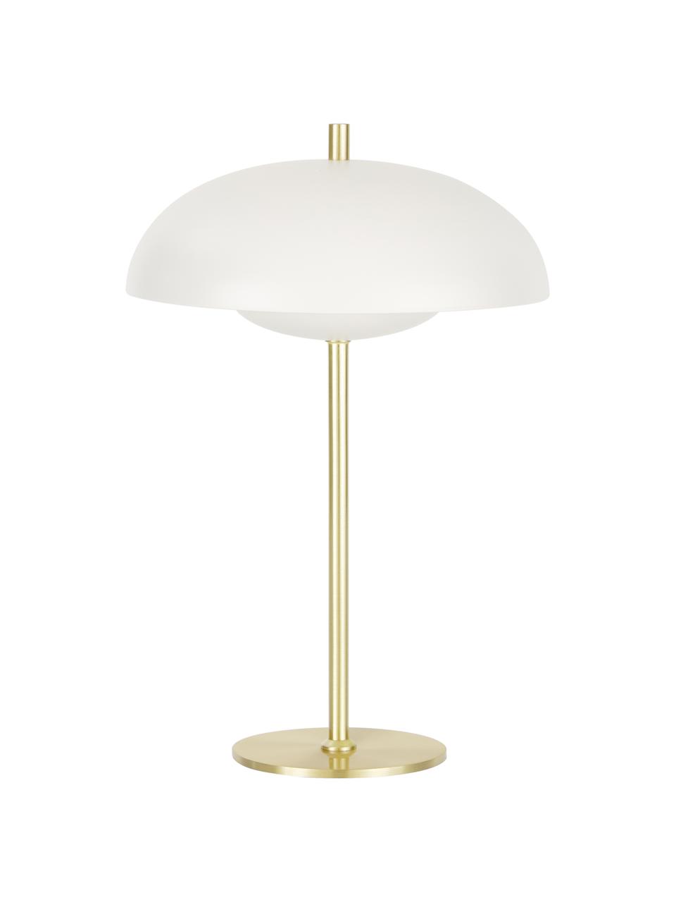 Stolová lampa Mathea, Biela, mosadzná, Ø 23 x V 36 cm