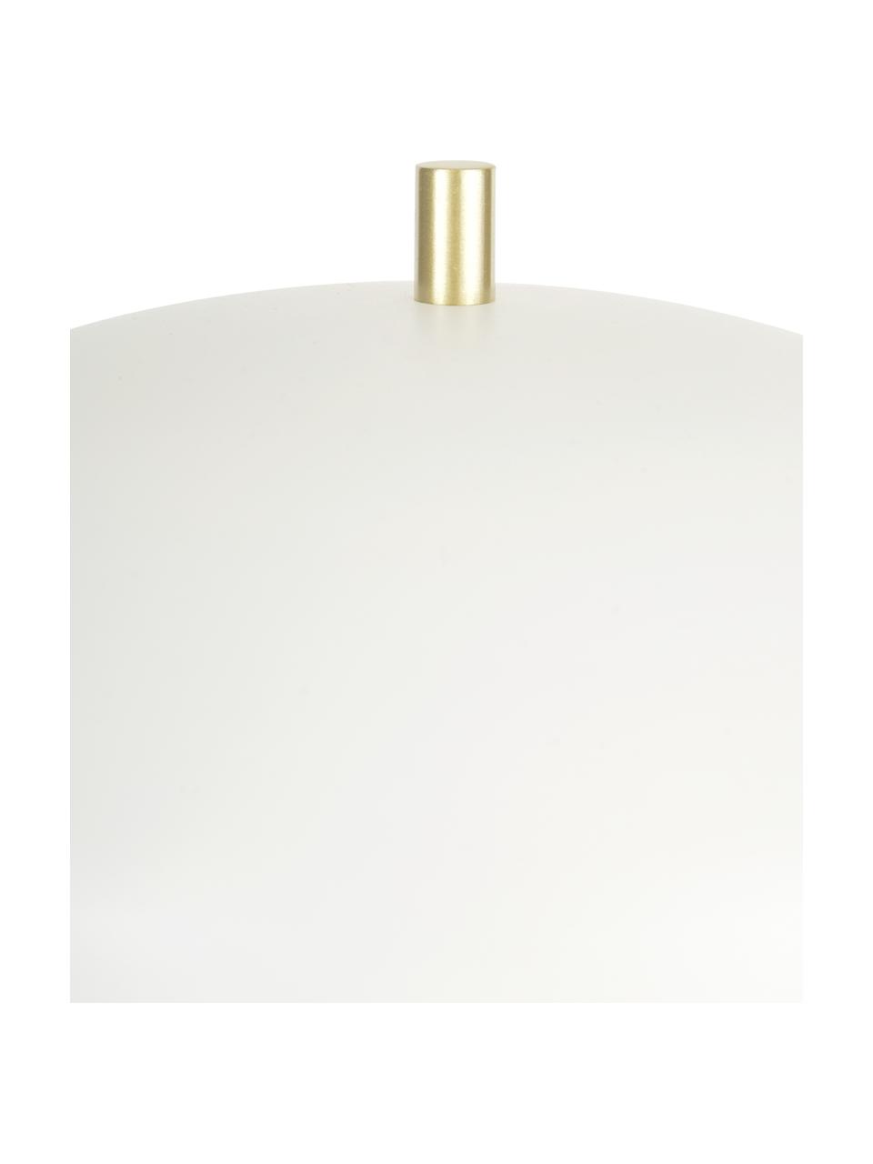 Tafellamp Mathea,  wit, goudkleurig, Lampenkap: gepoedercoat metaal, Lampvoet: vermessingd metaal, Wit, messingkleurig, Ø 23 x H 36 cm