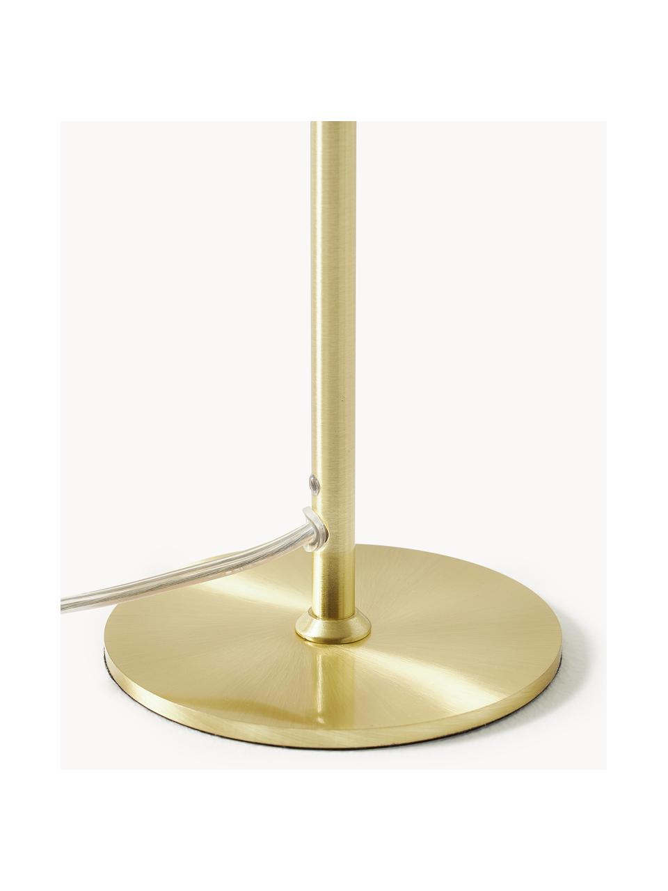Lámpara de mesa Mathea, Pantalla: metal con pintura en polv, Cable: plástico, Blanco, dorado, Ø 23 x Al 36 cm