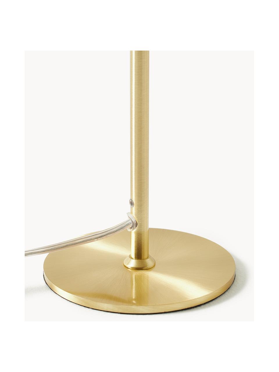 Lámpara de mesa Mathea, Pantalla: metal con pintura en polv, Cable: plástico, Blanco, dorado, Ø 23 x Al 36 cm