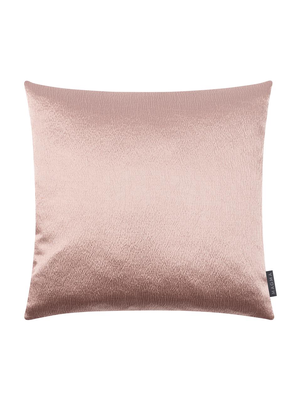 Glänzende Kissenhülle Nilay in Rosa, 56% Baumwolle, 44% Polyester, Rosa, 50 x 50 cm