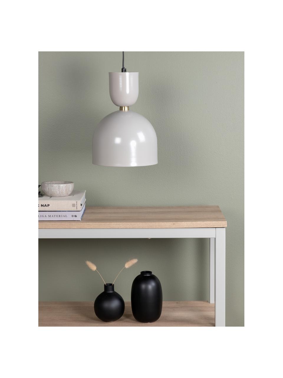 Kleine hanglamp Tim, Lampenkap: gecoat staal, Baldakijn: gecoat staal, Beige, Ø 20 x H 120 cm