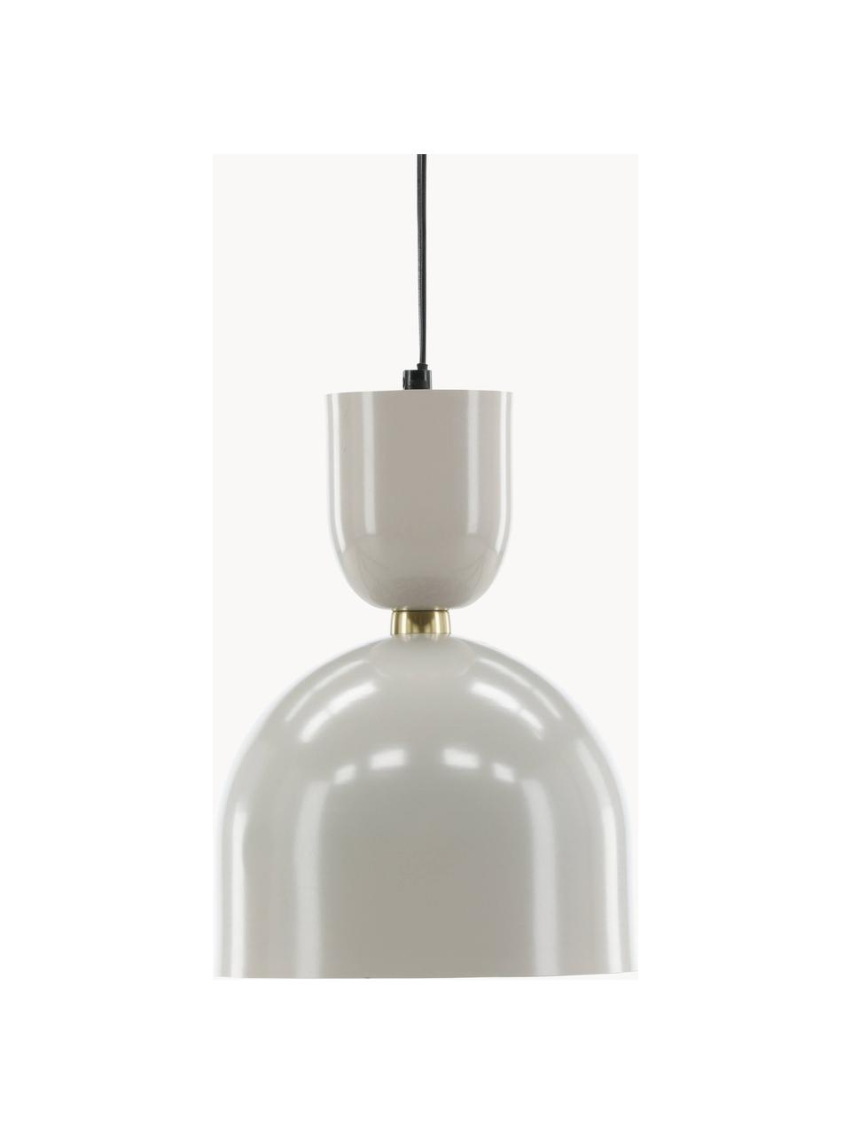 Kleine hanglamp Tim, Lampenkap: gecoat staal, Baldakijn: gecoat staal, Beige, Ø 20 x H 120 cm