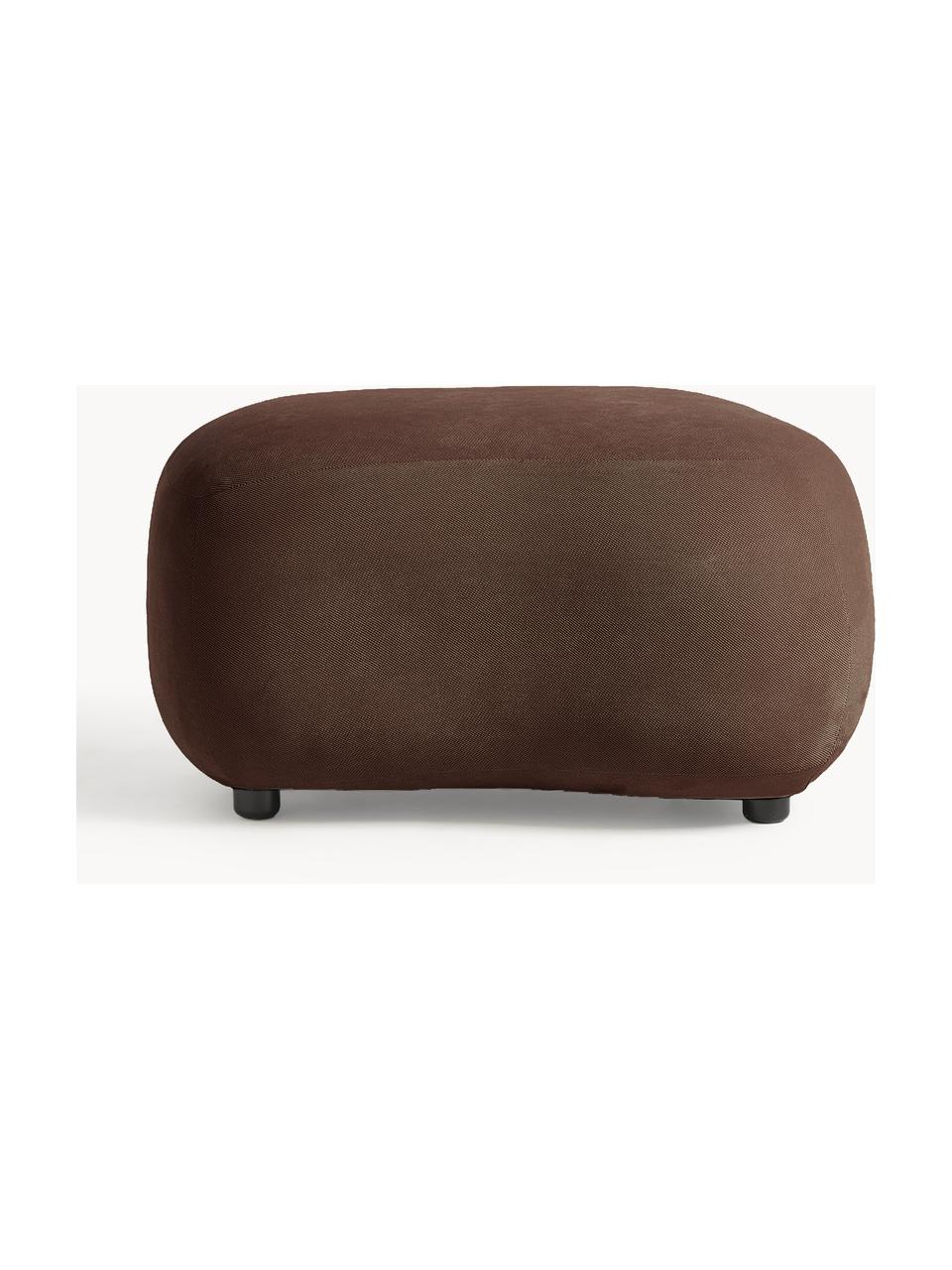 Hocker Alba, Bezug: 97 % Polyester, 3% Nylon , Füße: Kunststoff Dieses Produkt, Webstoff Dunkelbraun, B 70 x H 42 cm, gebogen links