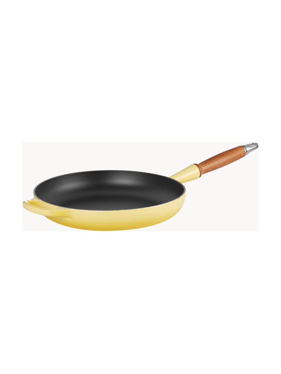 Poêle à frire fonte avec manche bois de 24 à 28 cm - Le Creuset