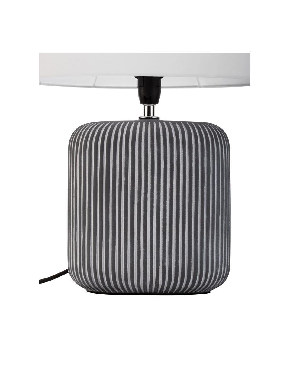 Lampa stołowa z ceramiki Pure Shine, Biały, szary, Ø 27 x W 38 cm