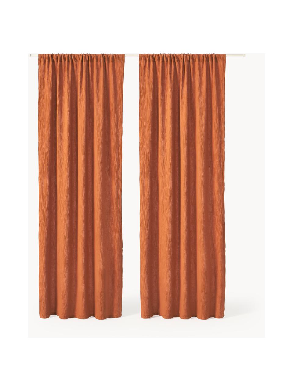 Rideaux en mousseline semi-transparents avec coulisses supérieures Malvina, 2 pièces, 100 % coton

Le matériau est certifié STANDARD 100 OEKO-TEX®, 6457CIT, CITEVE, Orange, larg. 130 cm x long. 260 cm