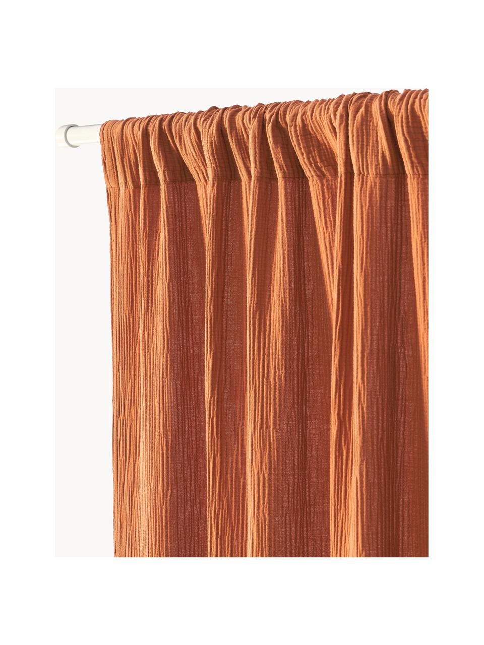 Rideaux en mousseline semi-transparents avec coulisses supérieures Malvina, 2 pièces, 100 % coton

Le matériau est certifié STANDARD 100 OEKO-TEX®, 6457CIT, CITEVE, Orange, larg. 130 cm x long. 260 cm