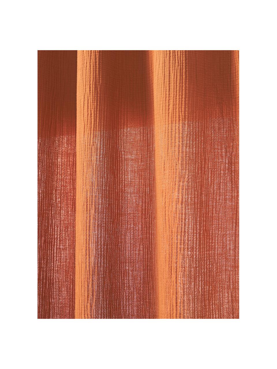 Rideaux en mousseline semi-transparents avec coulisses supérieures Malvina, 2 pièces, 100 % coton

Le matériau est certifié STANDARD 100 OEKO-TEX®, 6457CIT, CITEVE, Orange, larg. 130 cm x long. 260 cm