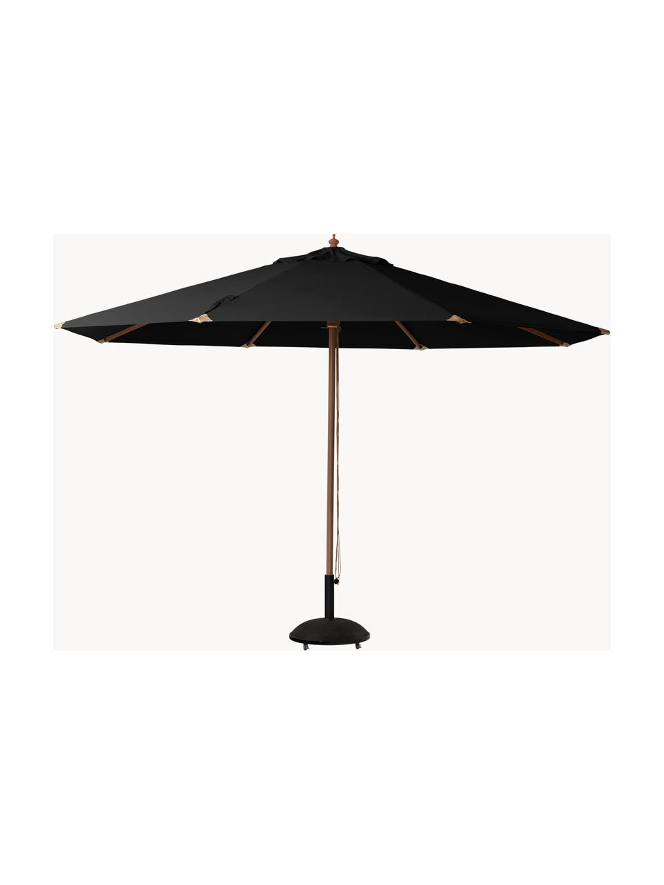 Parasol ronde Lizzano, Ø 400 cm, Noir, Ø 400 x haut. 265 cm