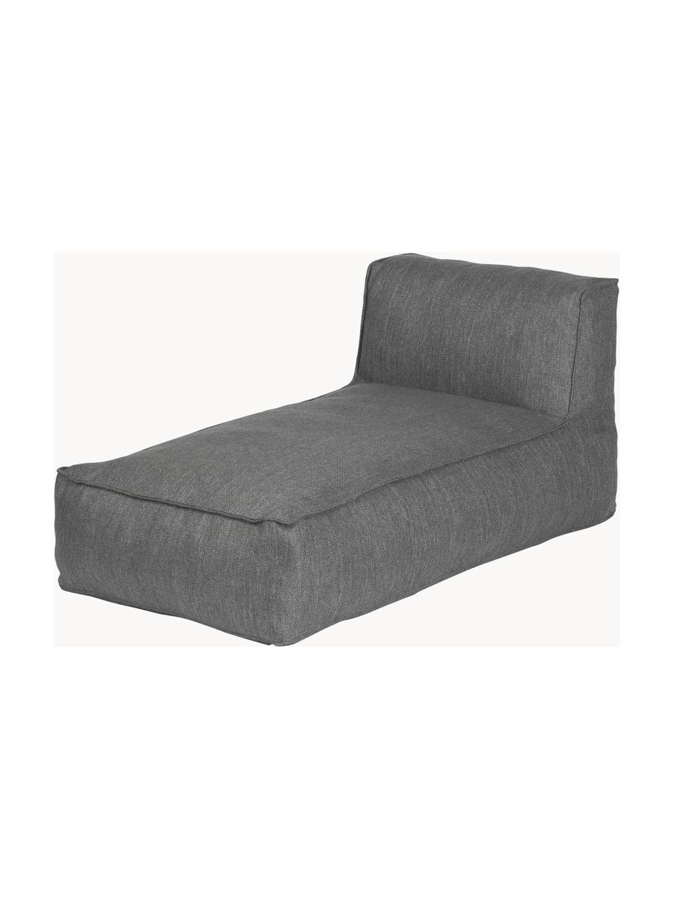 Chaise longue d'extérieur Grow, Tissu gris foncé, larg. 75 x prof. 145 cm