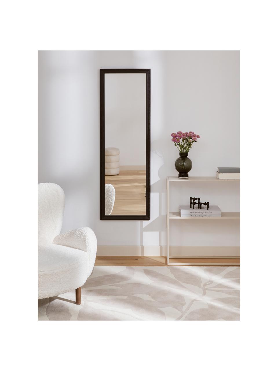 Barock-Wandspiegel Muriel, Rahmen: Massivholz, beschichtet, Rückseite: Mitteldichte Holzfaserpla, Spiegelfläche: Spiegelglas Dieses Produk, Schwarz, B 50 x H 150 cm
