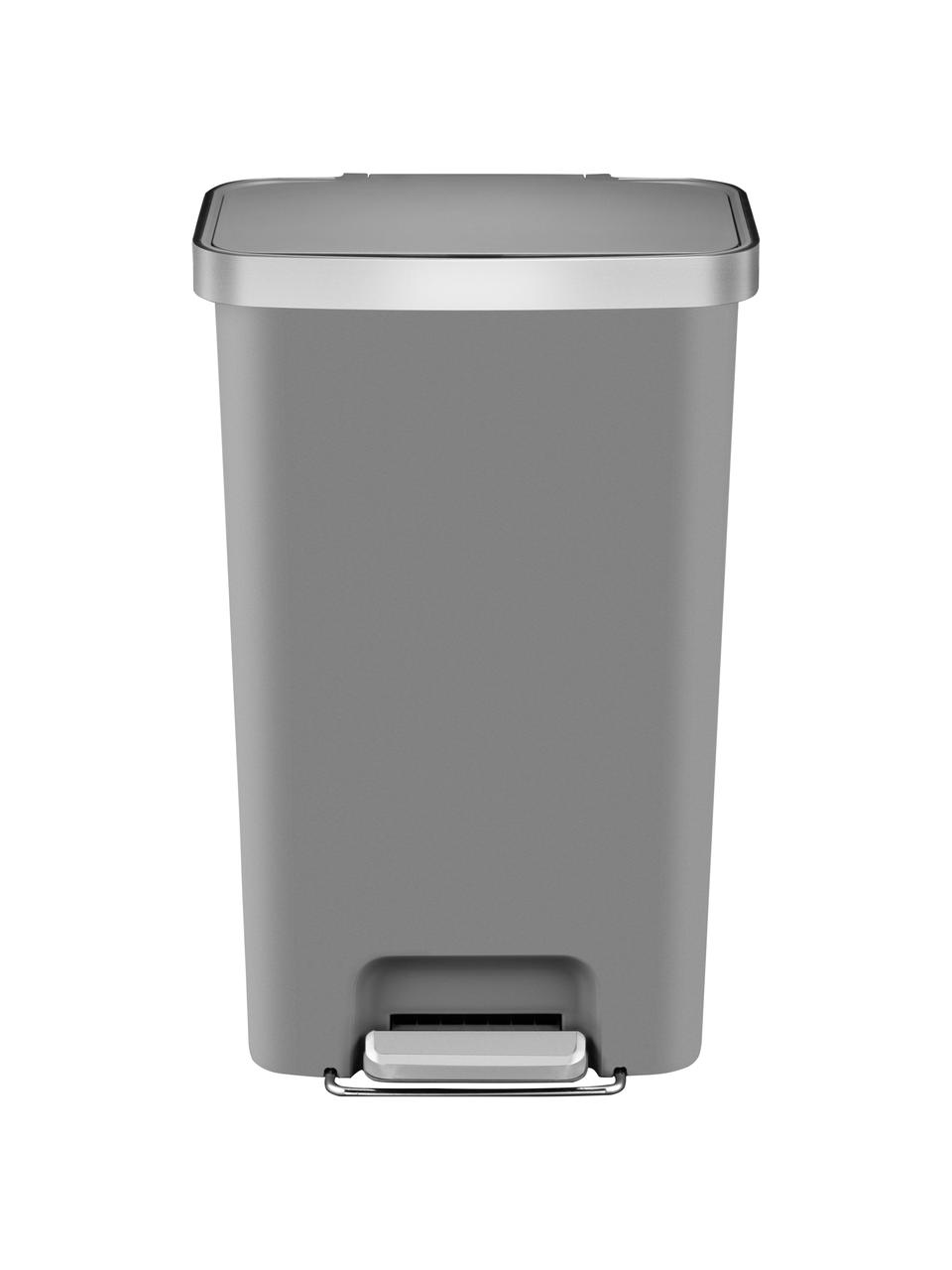 Pattumiera con ruote integrate Hana, Plastica, Grigio opaco, Larg. 41 x Alt. 65 cm